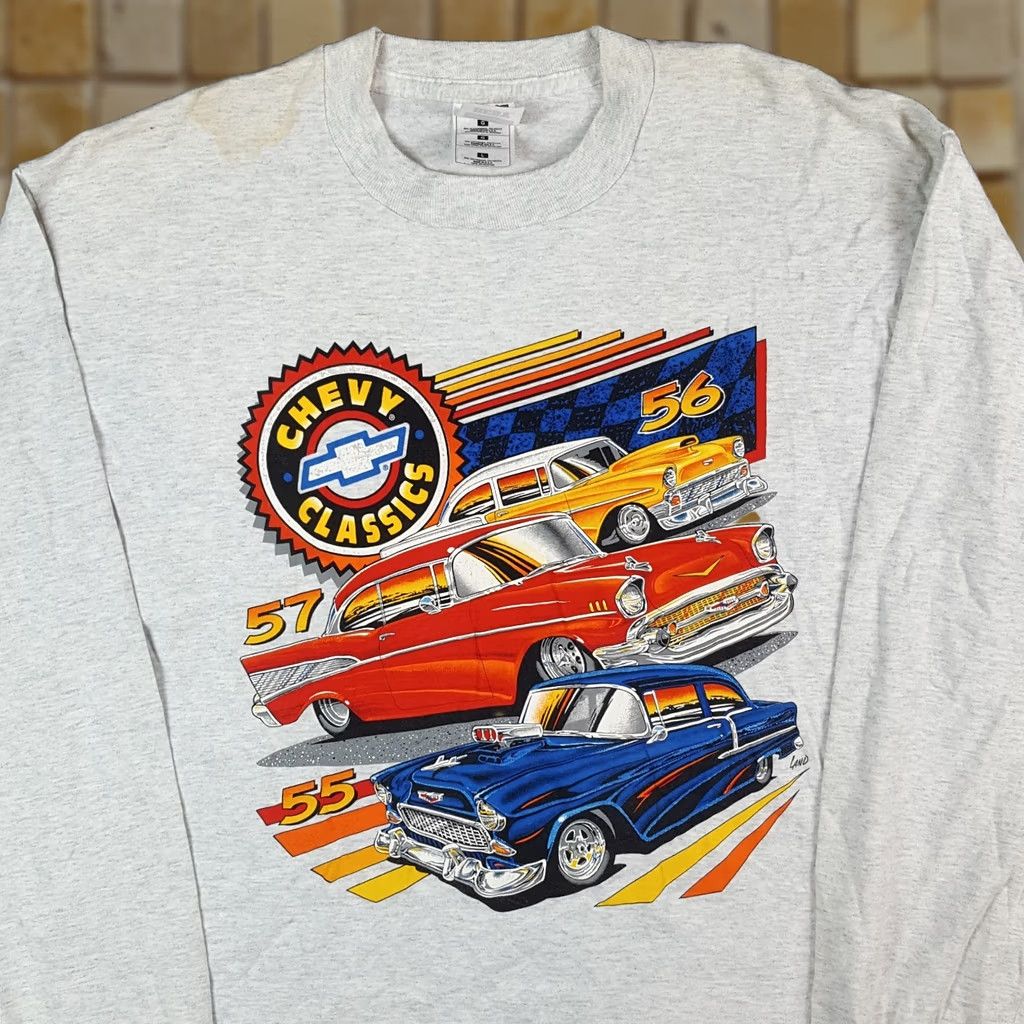 NASCAR Vintage Chevrolet T-Shirt Men XL Gray Car NASCAR Chevy Embroidered Logo 90s 2000s Retro Size US XL / EU 56 / 4 - 1 Thumbnail