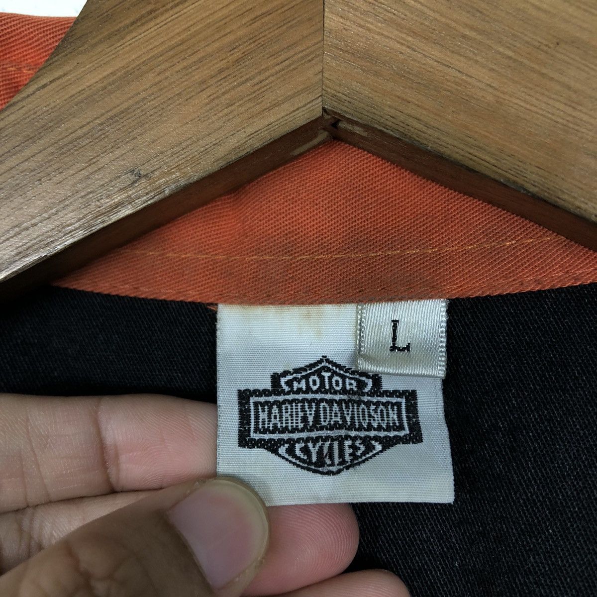 Harley Davidson 📌Vintage Work Shirt Bowling Racing Harley Davidson Big Logo Size US L / EU 52-54 / 3 - 19 Thumbnail