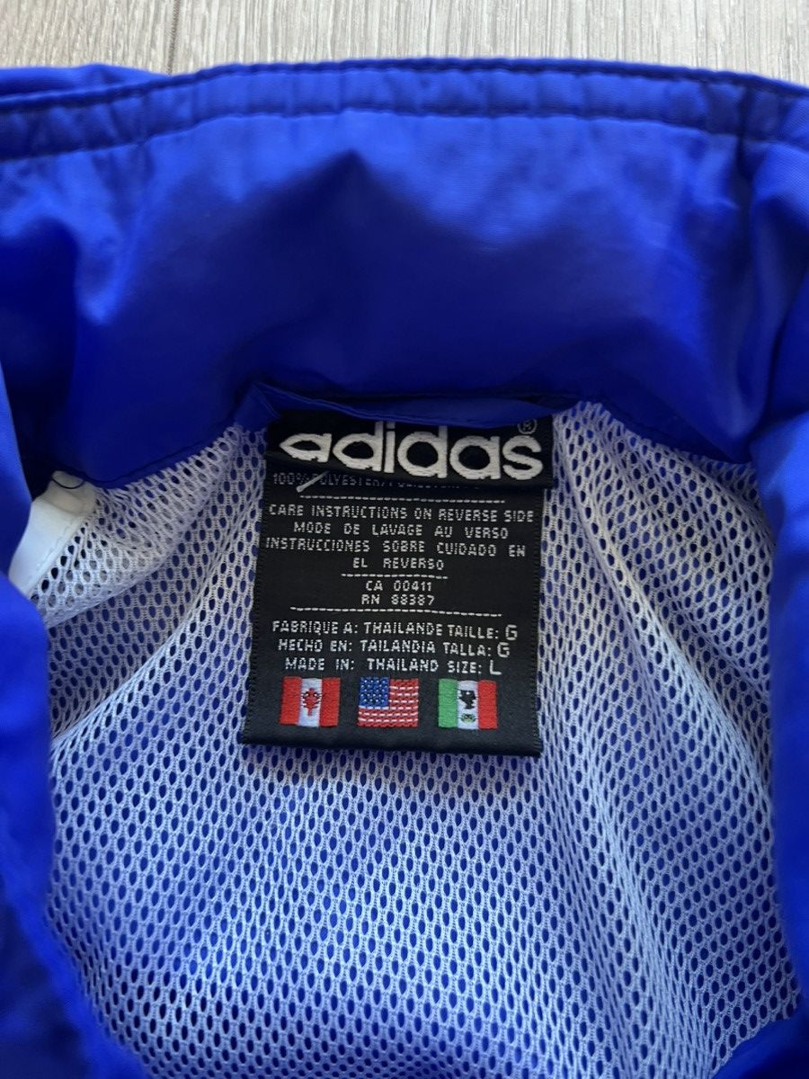 Adidas × Vintage Vintage 90s Adidas Windbreaker Light Track Jacket W / Hood Size US L / EU 52-54 / 3 - 6 Thumbnail
