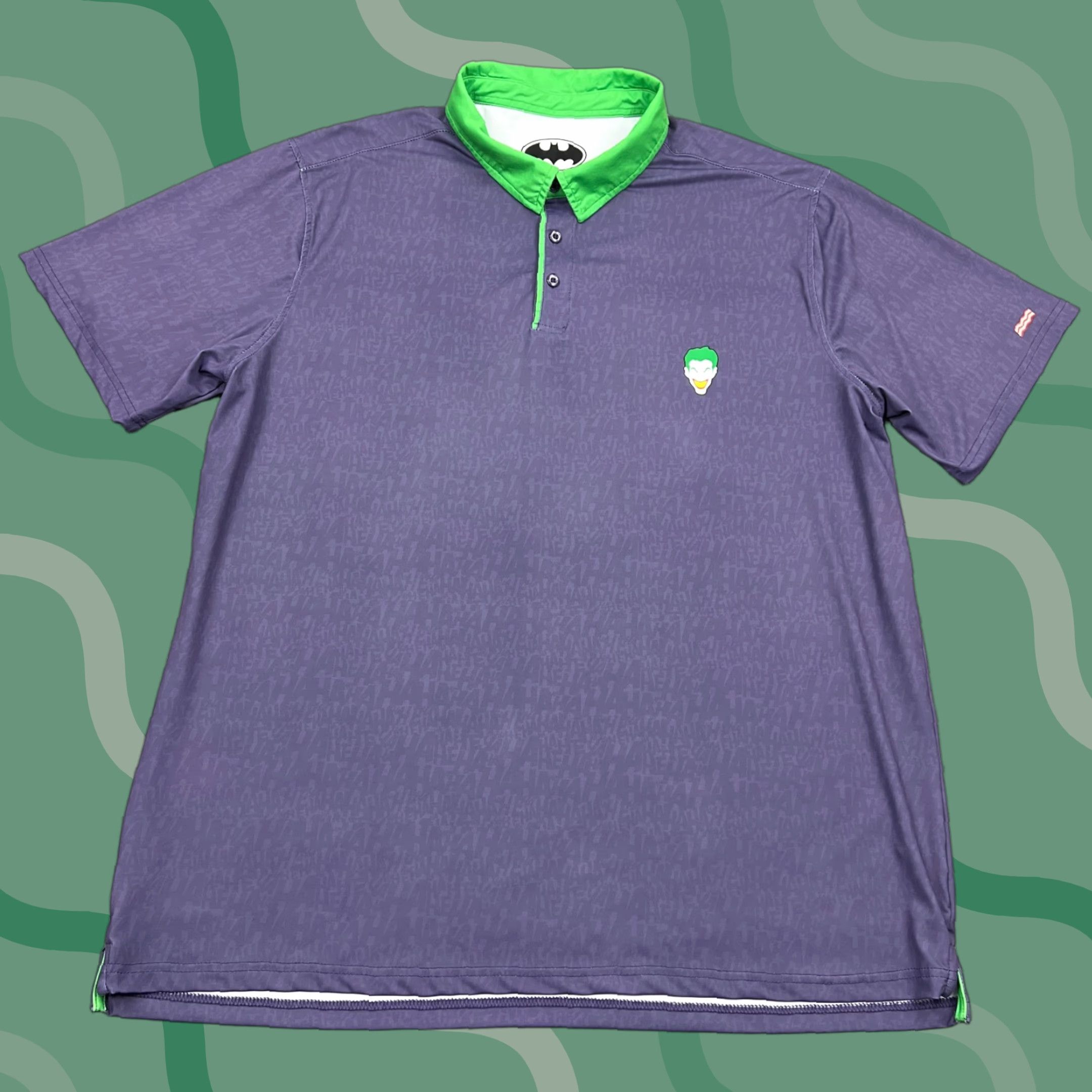 RSVLTS Shirt Men's XXL Purple AOP Breakfast Balls Batman The Joker All Day Polo