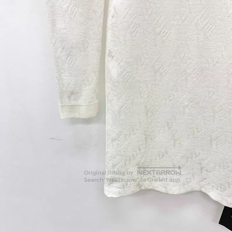 Fendi Fendi White Jacquard Full Print Cotton High Neck Long Slee Size XS / US 0-2 / IT 36-38 - 4 Thumbnail