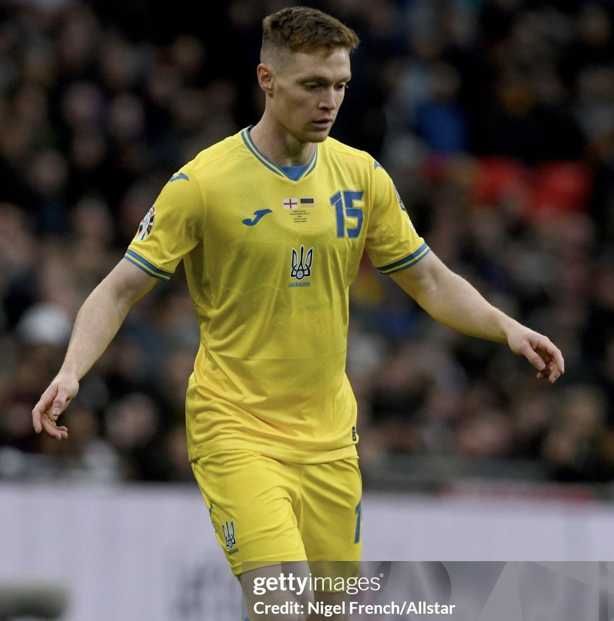 Joma 2023 2024 GAME ISSUE Ukraine Tsygankov Soccer Jersey Shirt Size US M / EU 48-50 / 2 - 2 Thumbnail