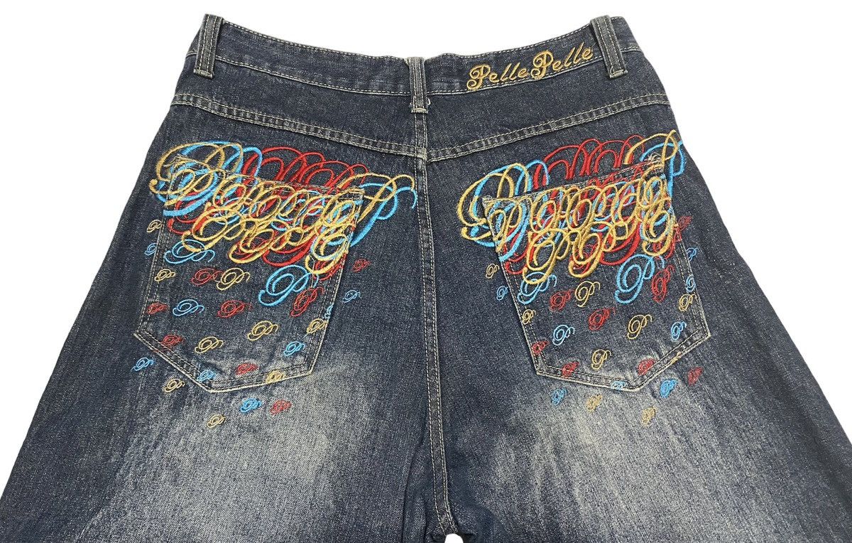 Marc Buchanan Pelle Pelle Multicolor Embroidered Baggy Jeans Size US 36 / EU 52 - 3 Thumbnail