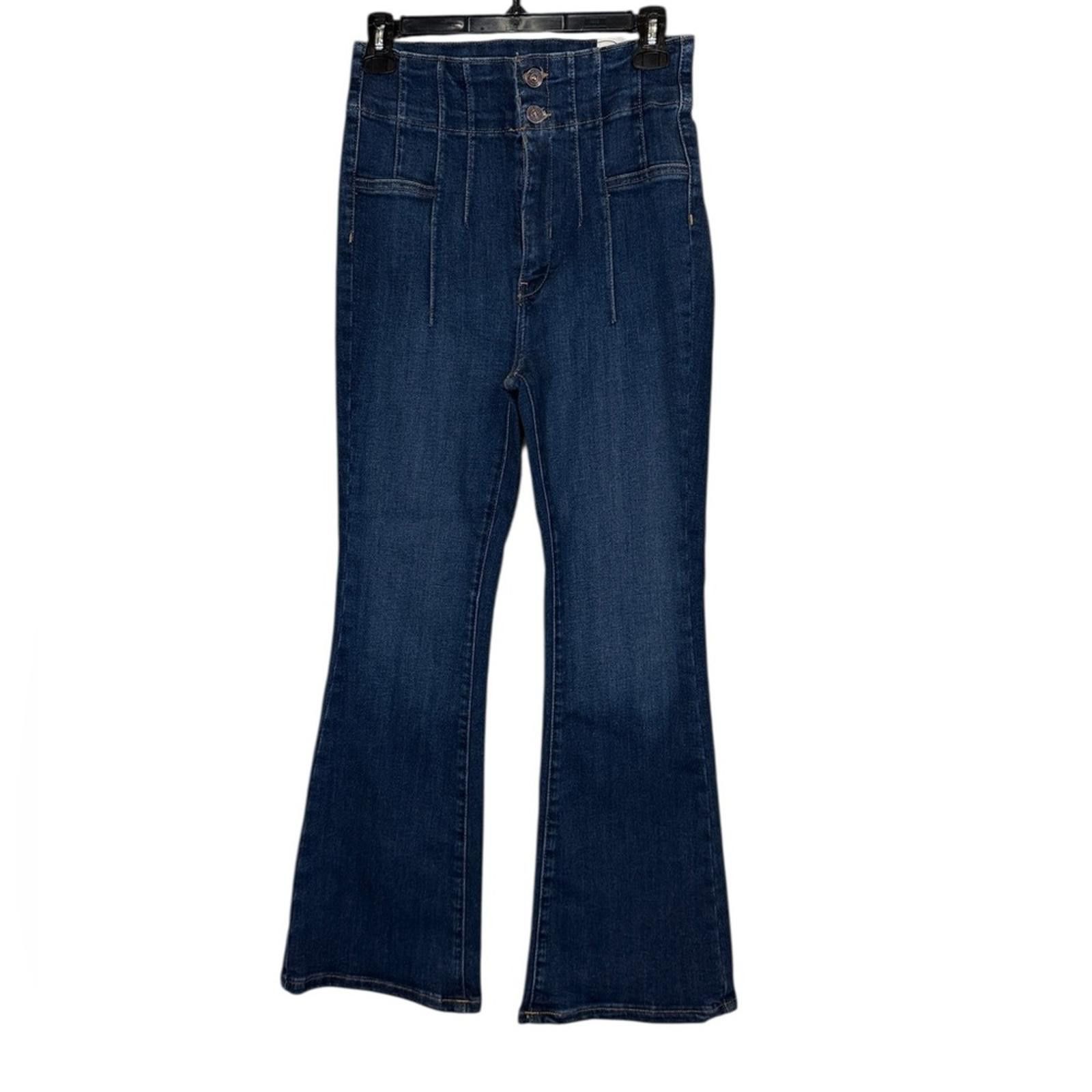 Free People We The Free Jayde Crop Flare Night Sky Wash Jeans sz 28 Size 28" / US 6 / IT 42 - 1 Thumbnail