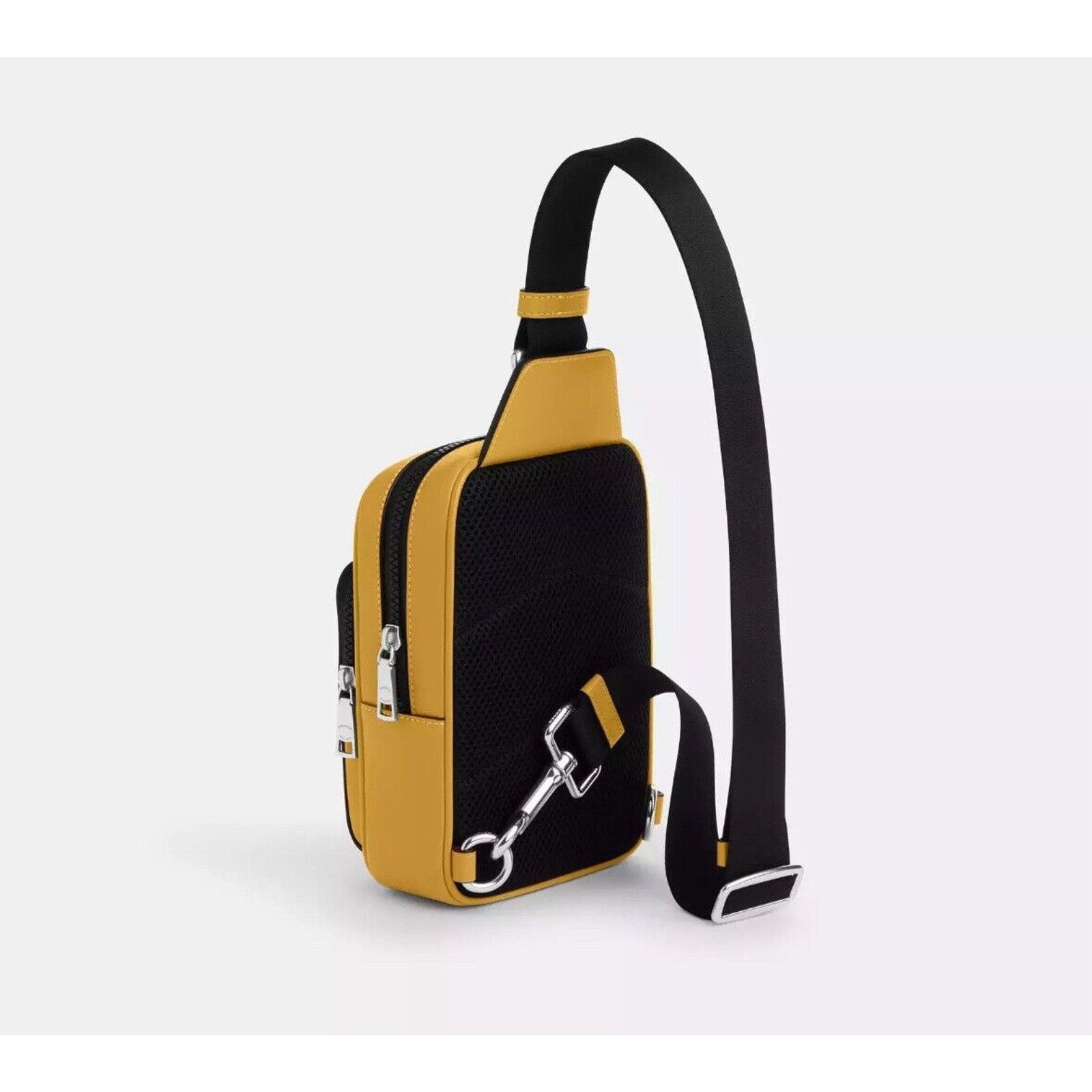 Coach NWT COACH CX071 Racer Sling Pack Bag Gunmetal/Honey Yellow Size ONE SIZE - 4 Thumbnail
