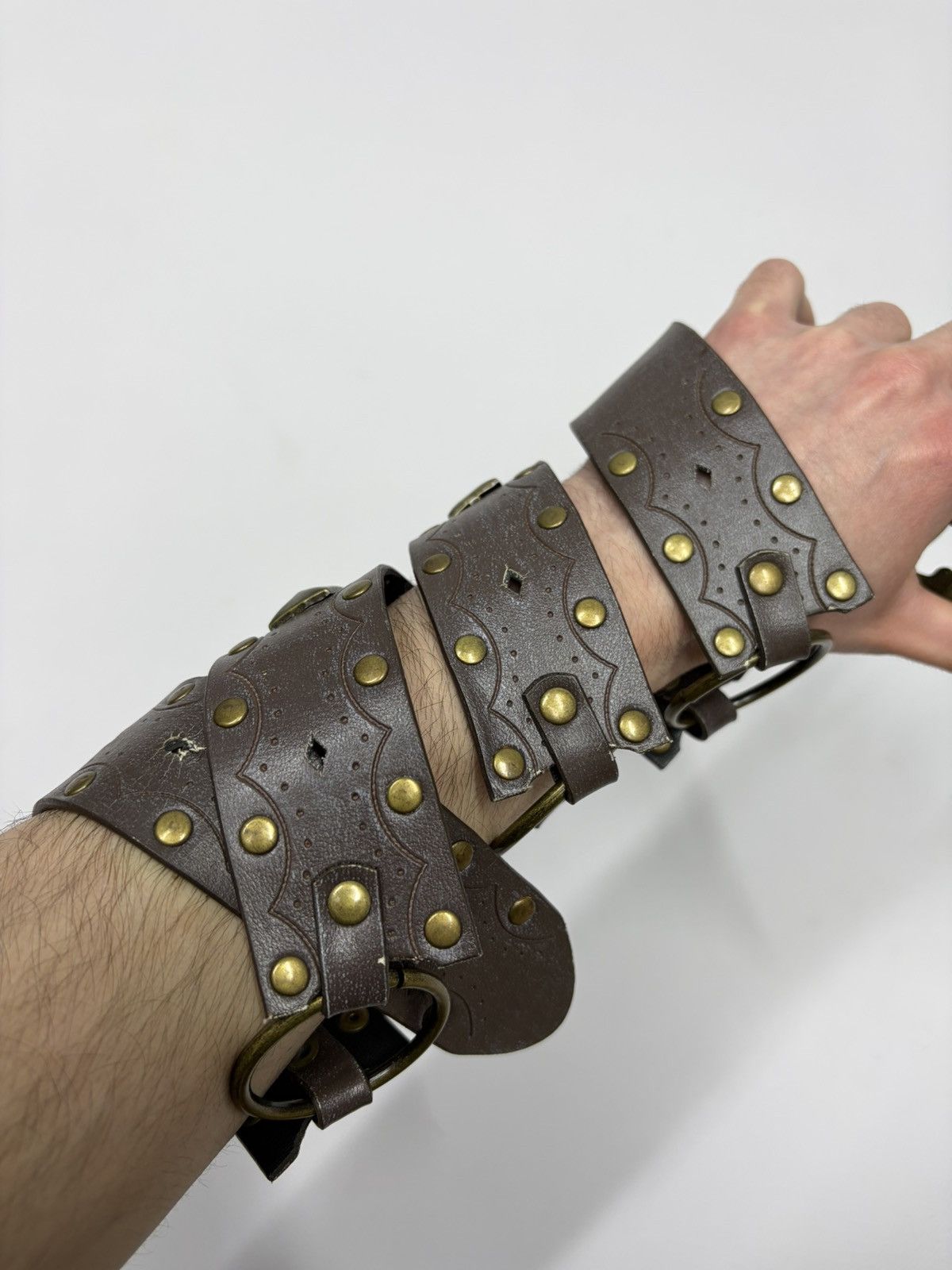 Hysteric Glamour Vintage Y2K Rhinestones Like Number Nine Punk Leather Belt Size 32 - 7 Thumbnail