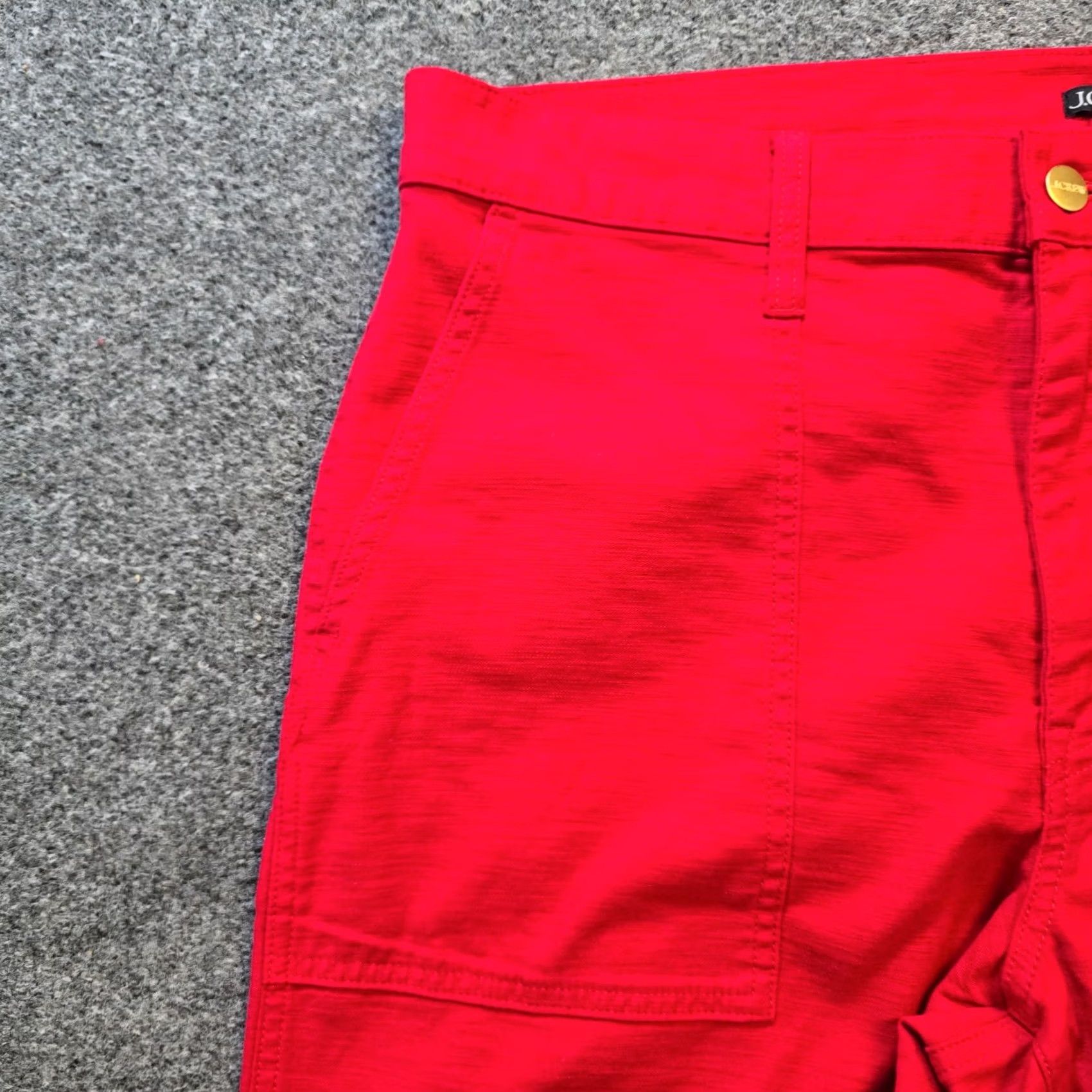 J.Crew J.CREW Jeans Womens Size 31 Red Wide-Leg Denim Pockets Casual Classic Preppy Shirt? Size 24" / US 00 / IT 34 - 3 Thumbnail