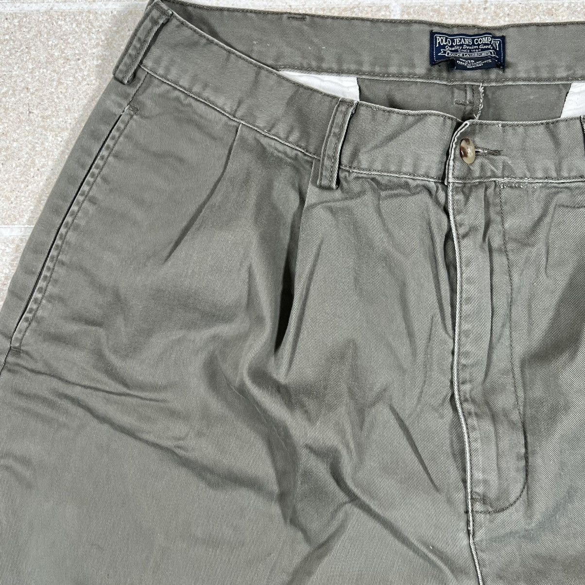 Polo Ralph Lauren Vintage Polo Jeans Co Mens Size 36 Olive Pleated Shorts Size US 36 / EU 52 - 3 Thumbnail