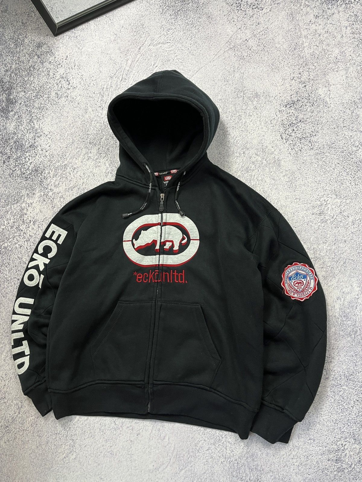 Ecko Unltd. × Vintage Vintage 00s Ecko Unltd Big Logo Embroidered Baggy Zip Hoodie Size US S / EU 44-46 / 1 - 4 Thumbnail