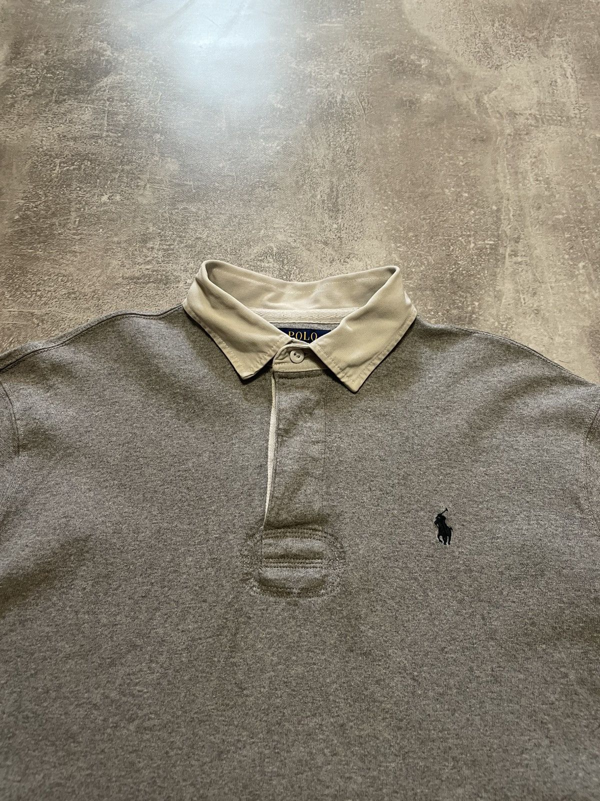 Polo Ralph Lauren Vintage Polo Ralph Lauren Gray Rugby Long Sleeve Polo Shirt Size US XL / EU 56 / 4 - 2 Thumbnail
