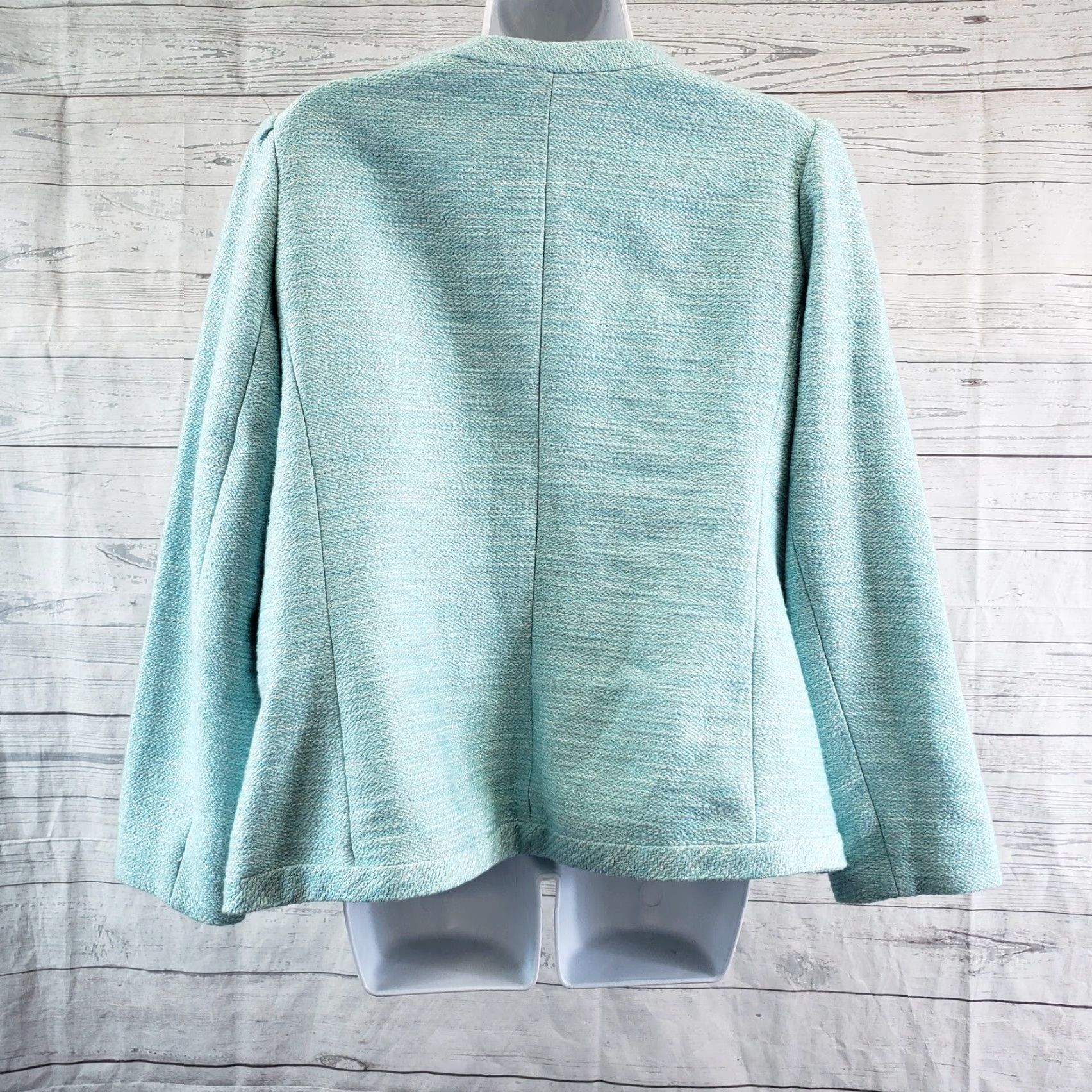 Talbots Talbots Womens Jacket 14W Blue Snap Buttons Pockets Long Sleeve Cotton Blend Jacket Womens 14W Blue Snap Buttons Pockets Size XL / US 12-14 / IT 48-50 - 4 Thumbnail