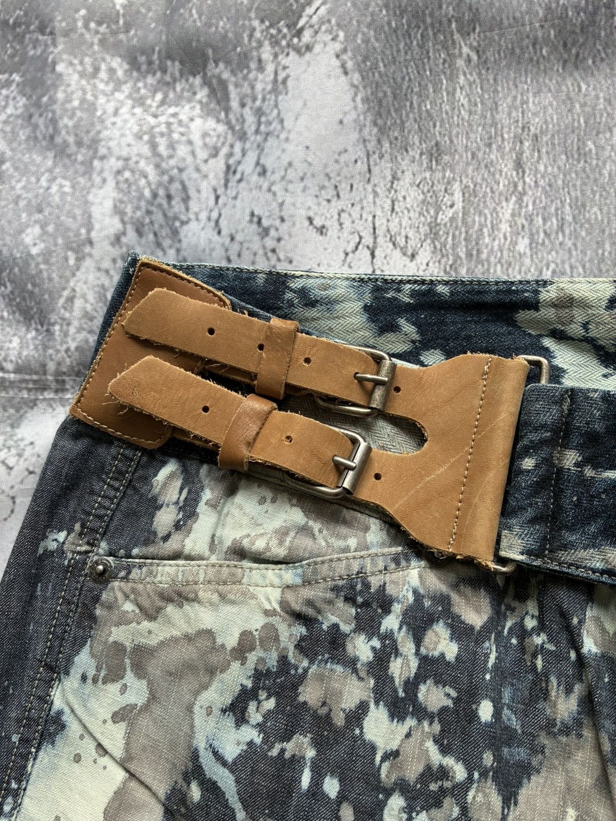 Diesel 2000s Dyed and Bleached belted denim by Diesel Size 30" / US 8 / IT 44 - 6 Thumbnail
