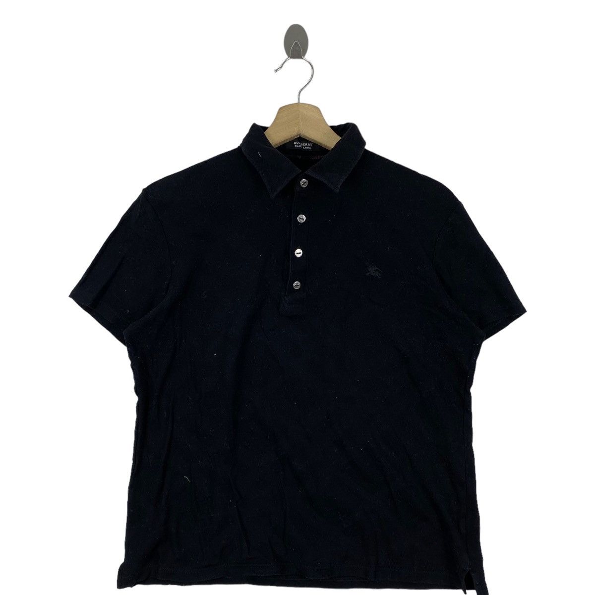 Burberry × Vintage Vintage BURBERRYS Black Label Collar Black Button Up Shirt Size US M / EU 48-50 / 2 - 1 Thumbnail