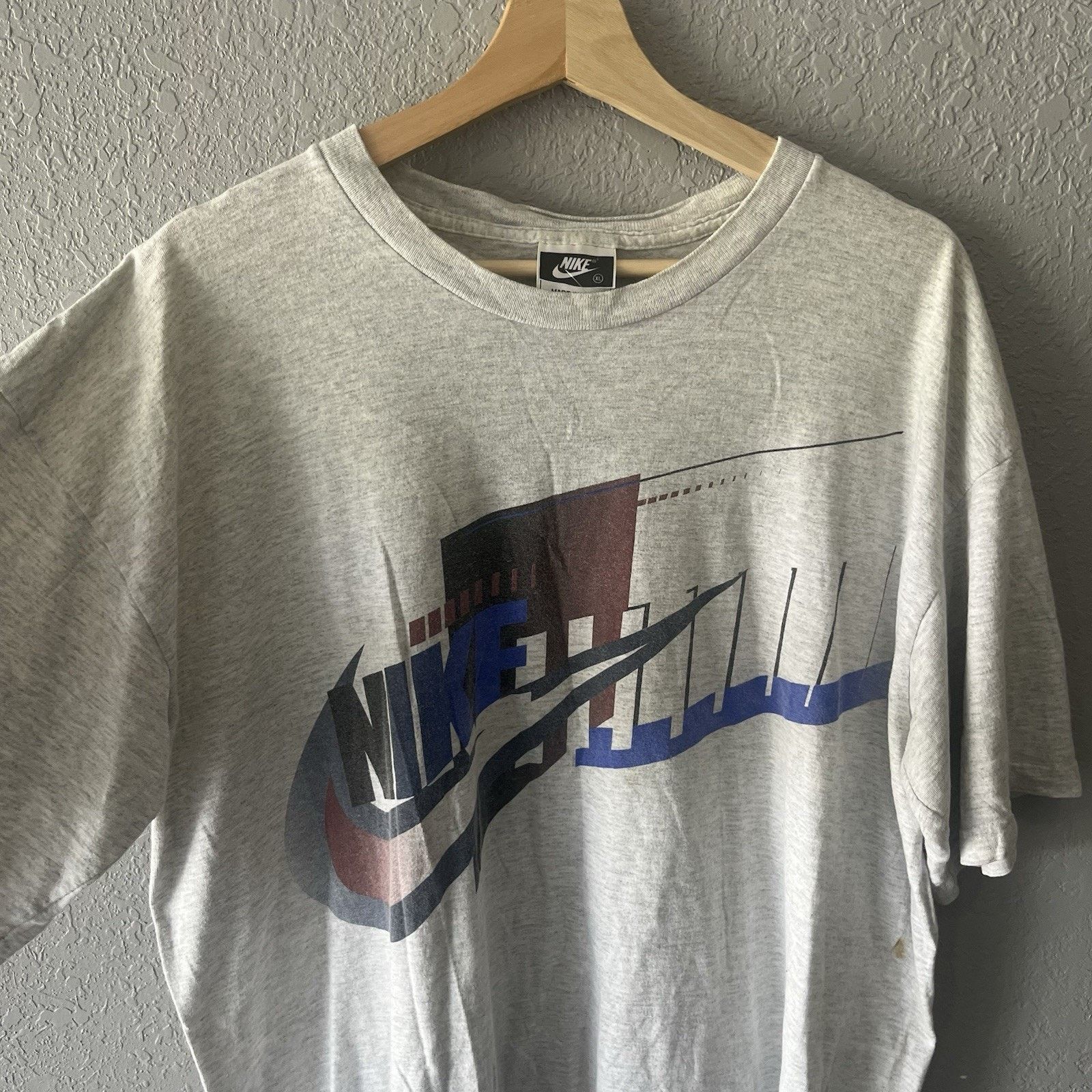 Nike Vintage 90’s Nike Swoosh Tshirt Men’s XL Gray Sportswear Mad Size US XL / EU 56 / 4 - 2 Thumbnail
