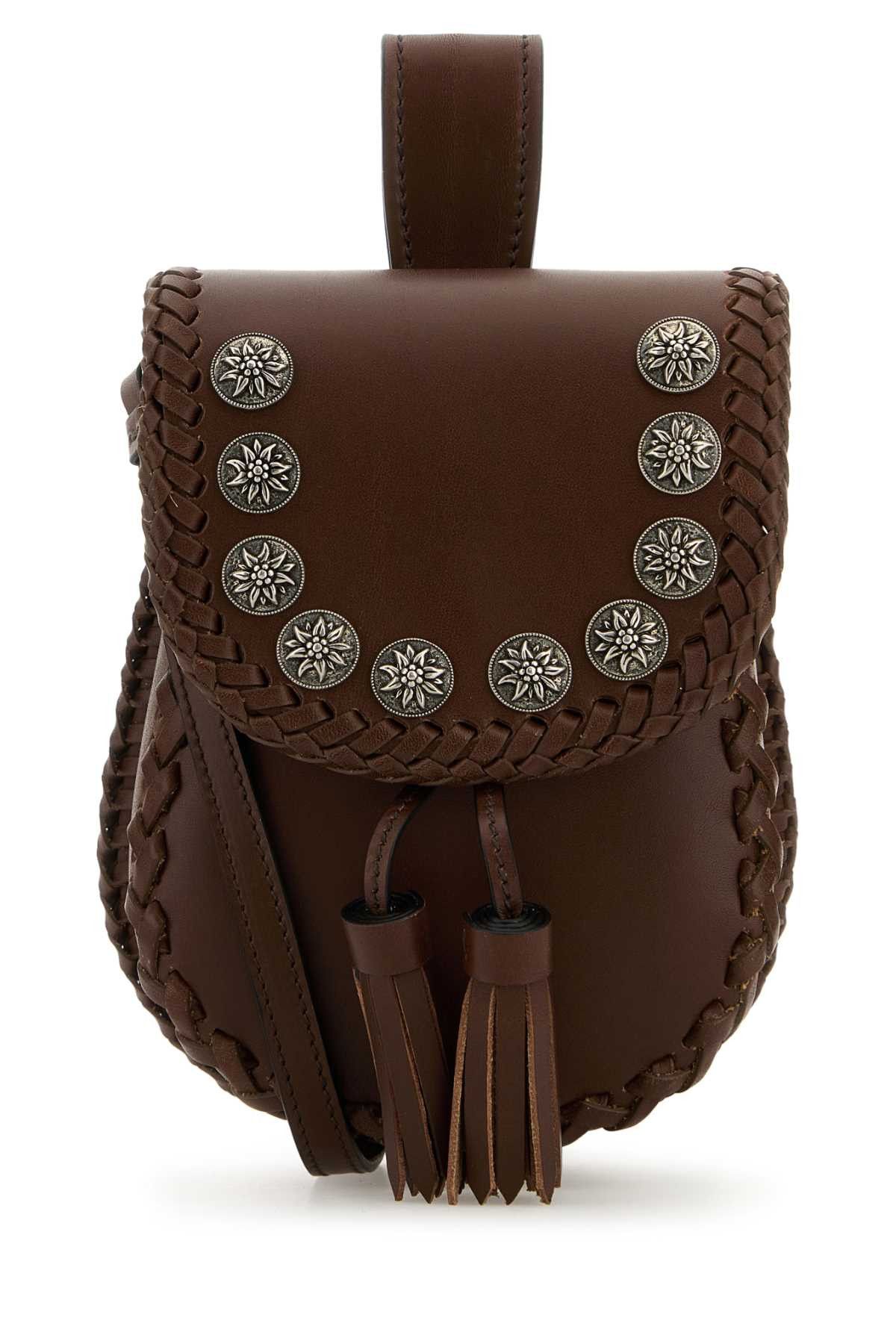 Prada Brown Leather Crossbody Bag Size ONE SIZE - 1 Thumbnail