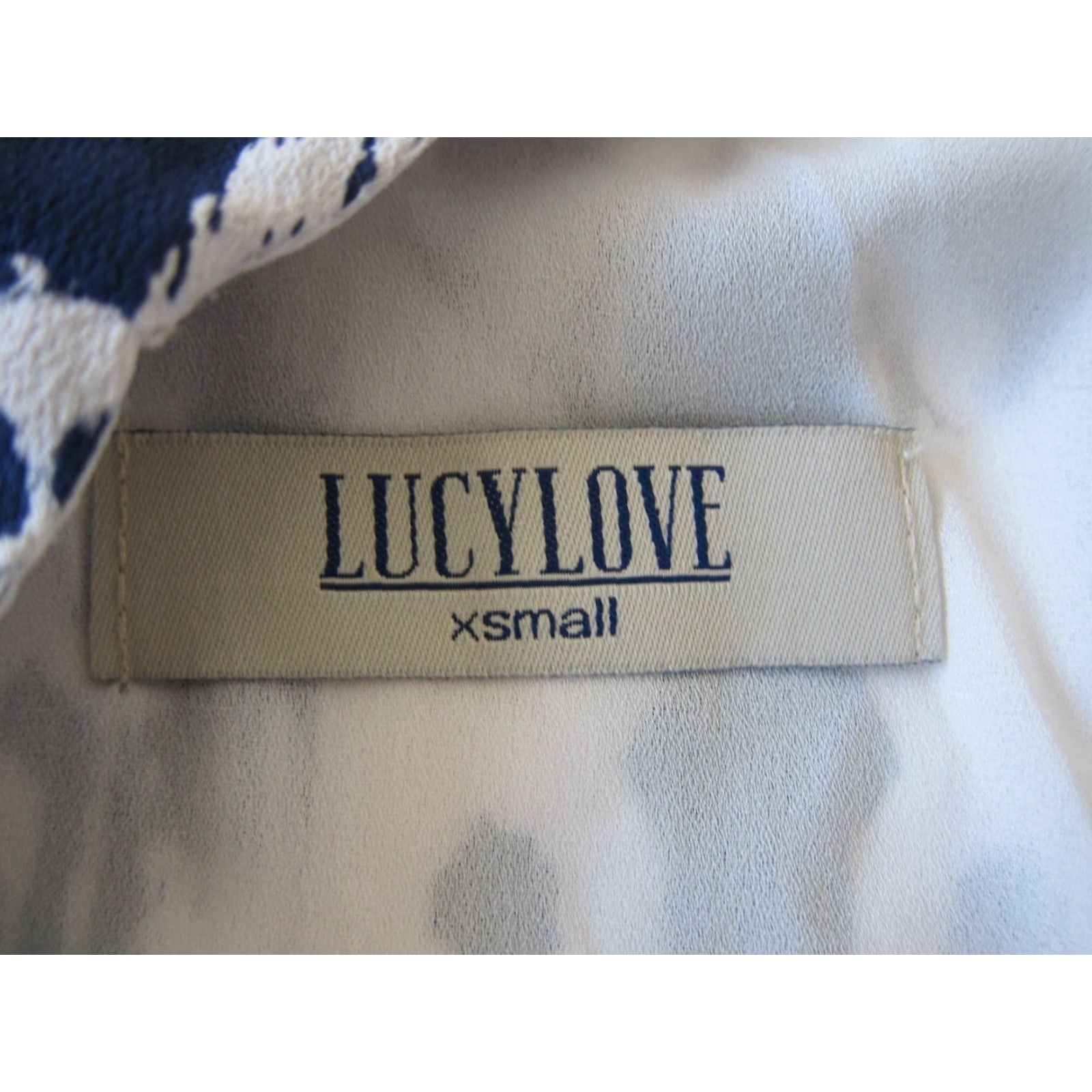 Vintage Lucy Love 100% Rayon Blue White Short Sleeve Tunic Sheath Shift Dress Women XS Size 26" / US 2 / IT 38 - 4 Thumbnail