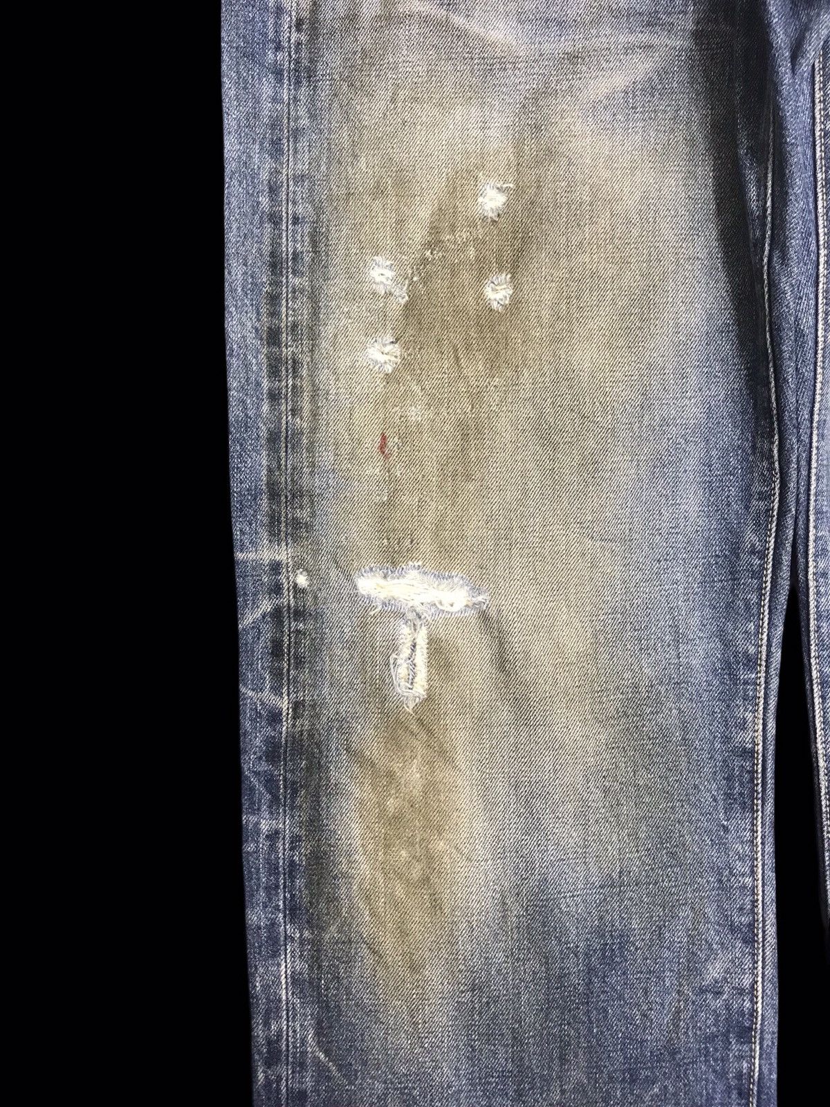 Japanese Brand × KURO 💥ARCHIVAL💥KURO "ANARCHISM" DIRTY COOL WHISKER DENIM F117 Size US 32 / EU 48 - 6 Thumbnail