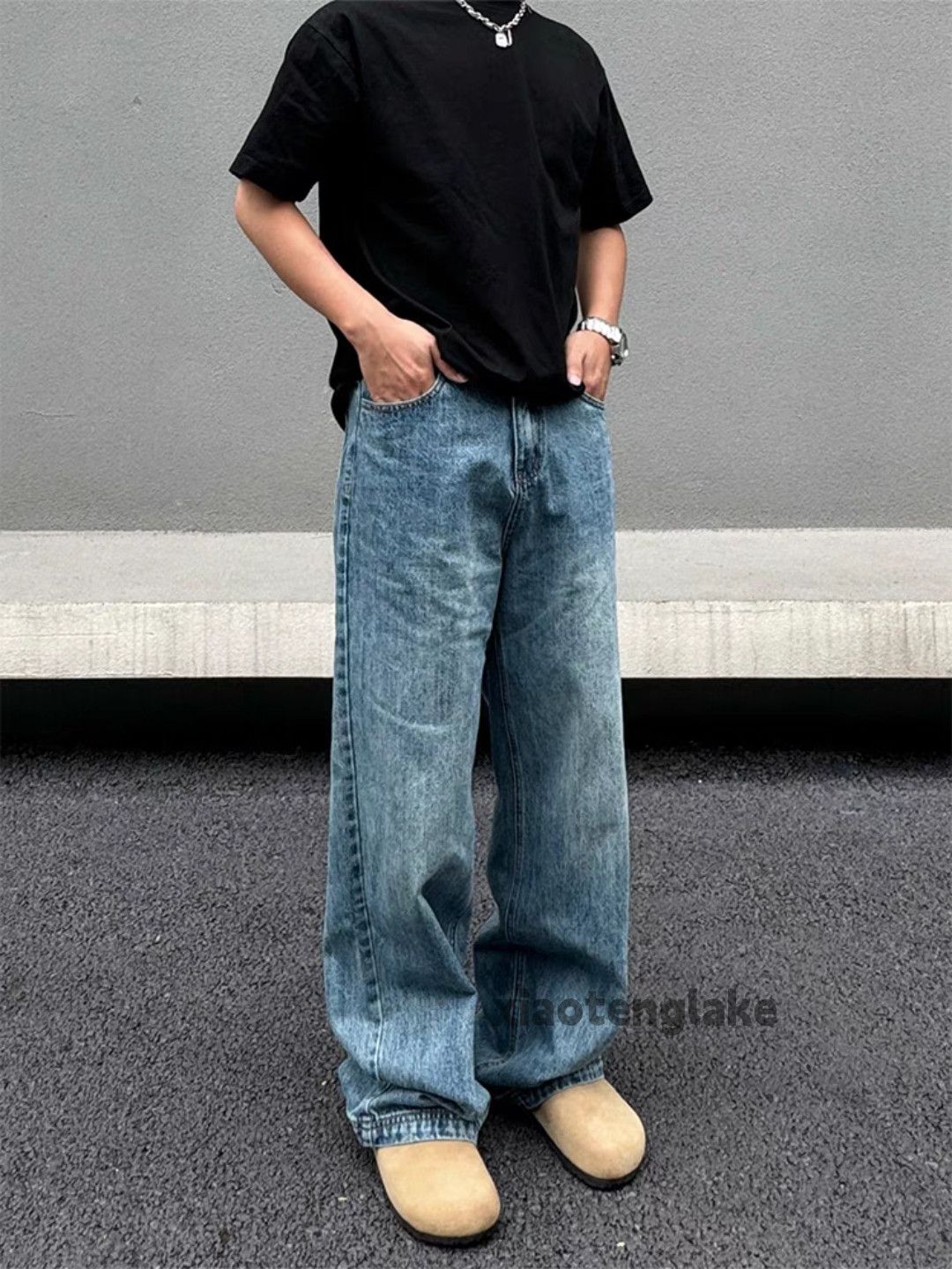 Jean × Vintage washed faded cleanfit yuppie y2k loose baggy jeans Size US 28 / EU 44 - 1 Thumbnail