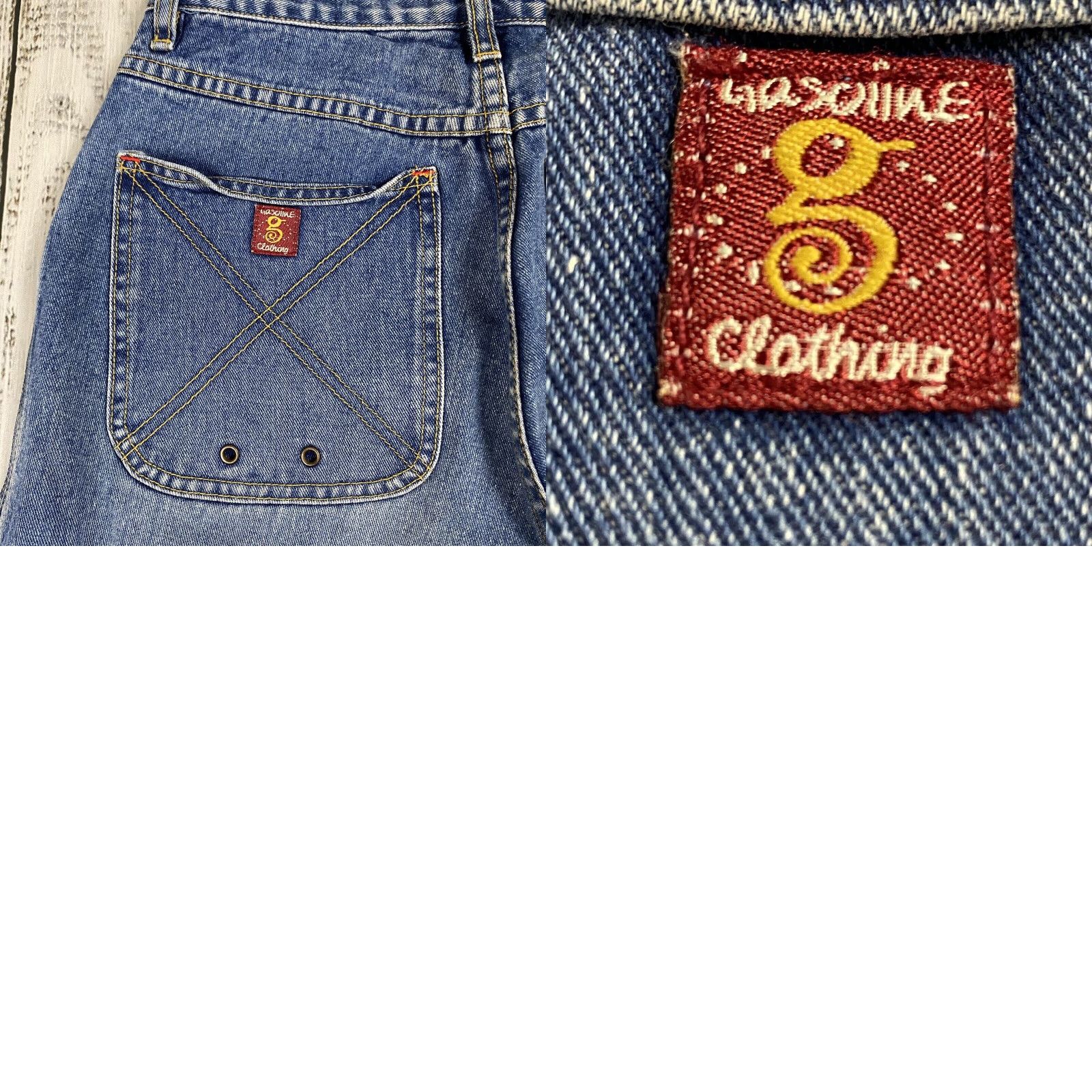 JNCO VINTAGE Gasoline Women Jeans Baggy Wide Leg 90s Denim Spring Summer Fall Winter Rave Cargo Pockets Size 28" / US 6 / IT 42 - 8 Thumbnail