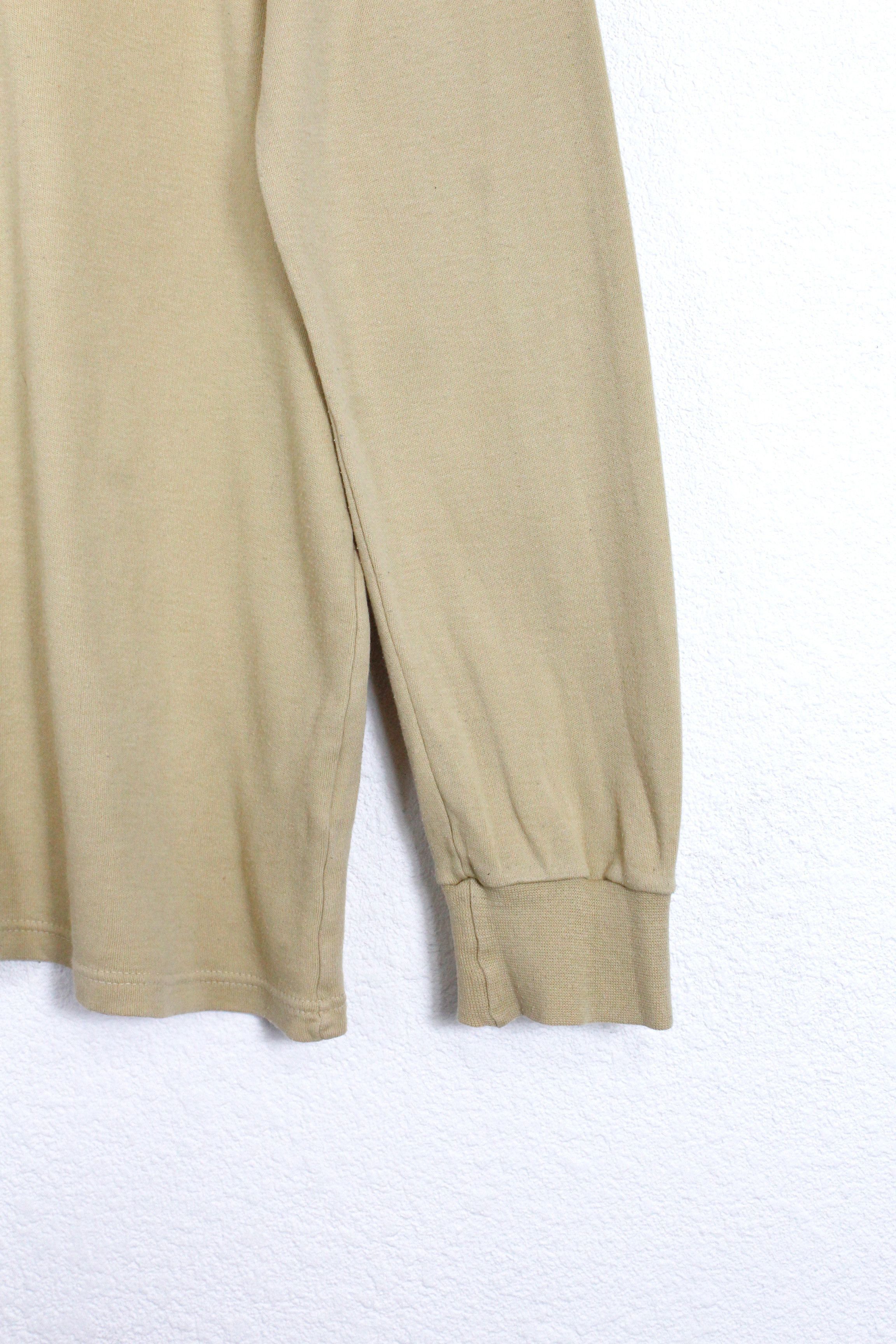 Sunspel × Vintage Vintage Sunspel Cotton Beige Turtleneck Sweater Size US L / EU 52-54 / 3 - 3 Thumbnail
