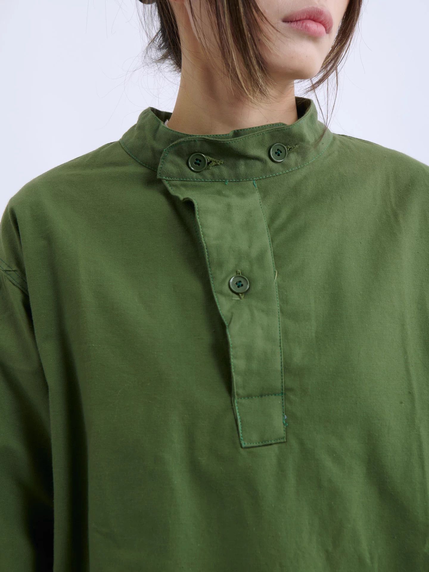 Other SWEDISH ARMY M55 Pullover 55 Early Collarless Green Size US XL / EU 56 / 4 - 6 Thumbnail