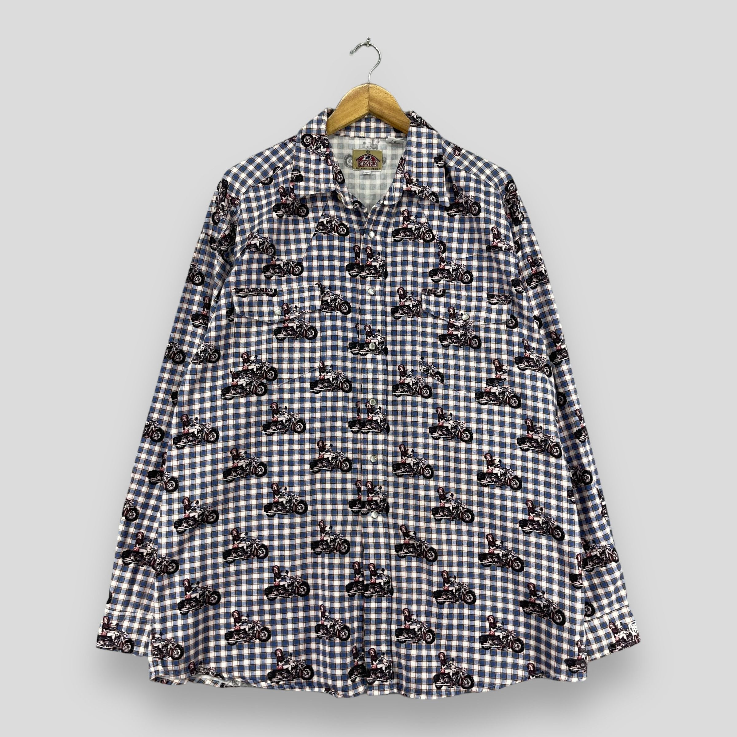Harley Davidson × Route 66 Vintage Hawaiian Classic Motorcycle Rockabilly Shirt Size US XL / EU 56 / 4 - 1 Thumbnail