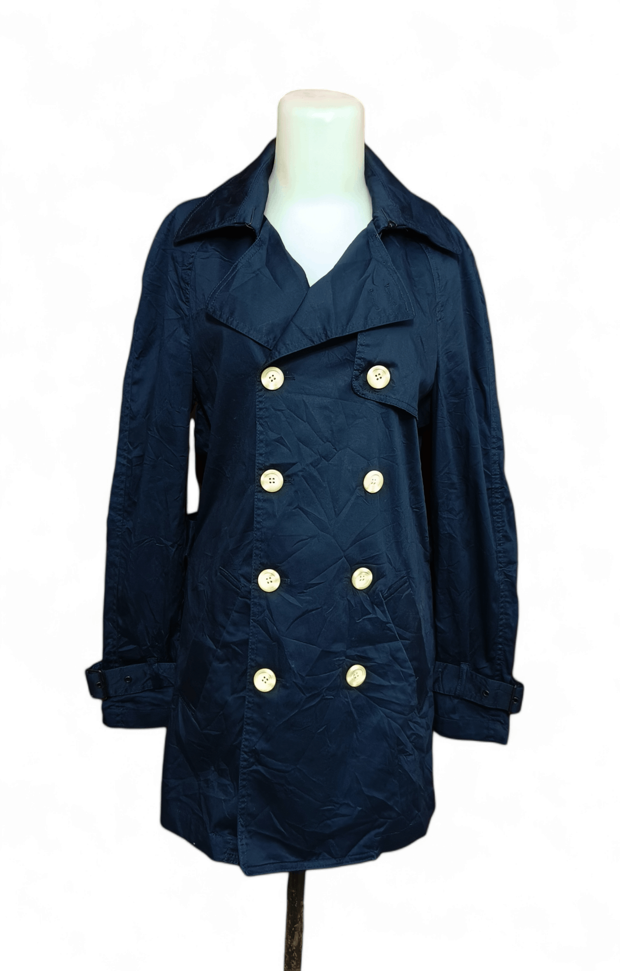 Other H&M Women's Navy Trench Coat Size XS / US 0-2 / IT 36-38 - 4 Thumbnail