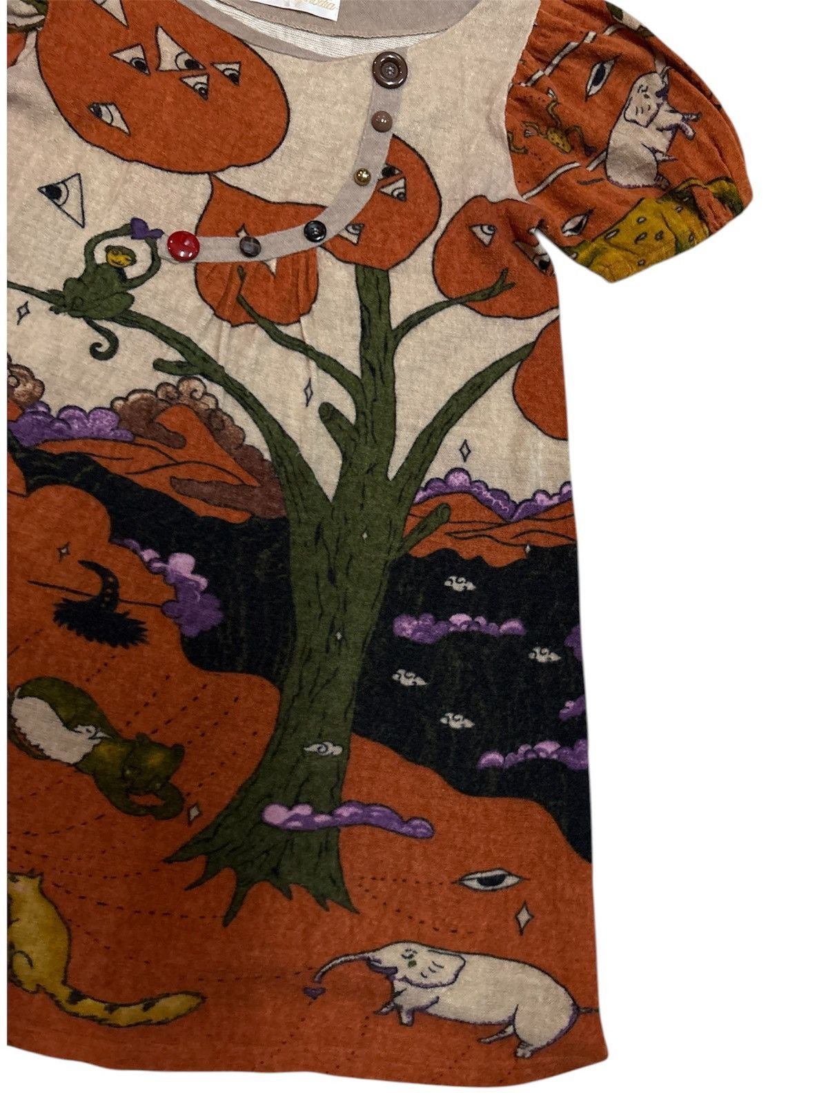 Japanese Brand Tsumori Chisato Issey Miyake inspired printed dress Size M / US 6-8 / IT 42-44 - 3 Thumbnail