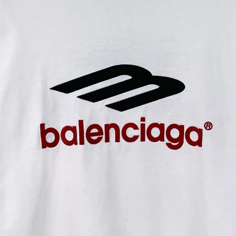 Balenciaga Balenciaga White logo monogram embroidered cotton crewneck Size US XXS / EU 40 - 4 Thumbnail