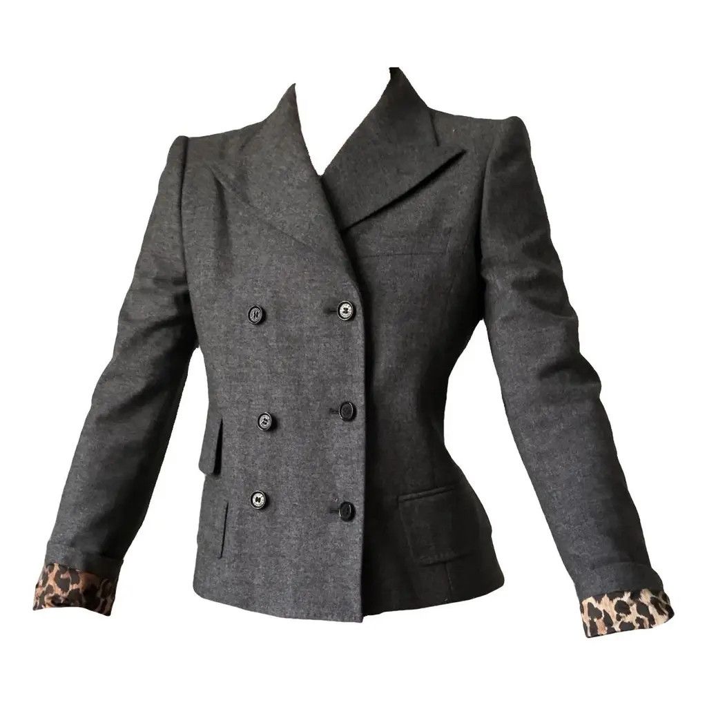 Dolce & Gabbana Dolce & Gabbana Grey Wool Double Breasted Blazer Size 42 IT Size M / US 6-8 / IT 42-44 - 2 Thumbnail