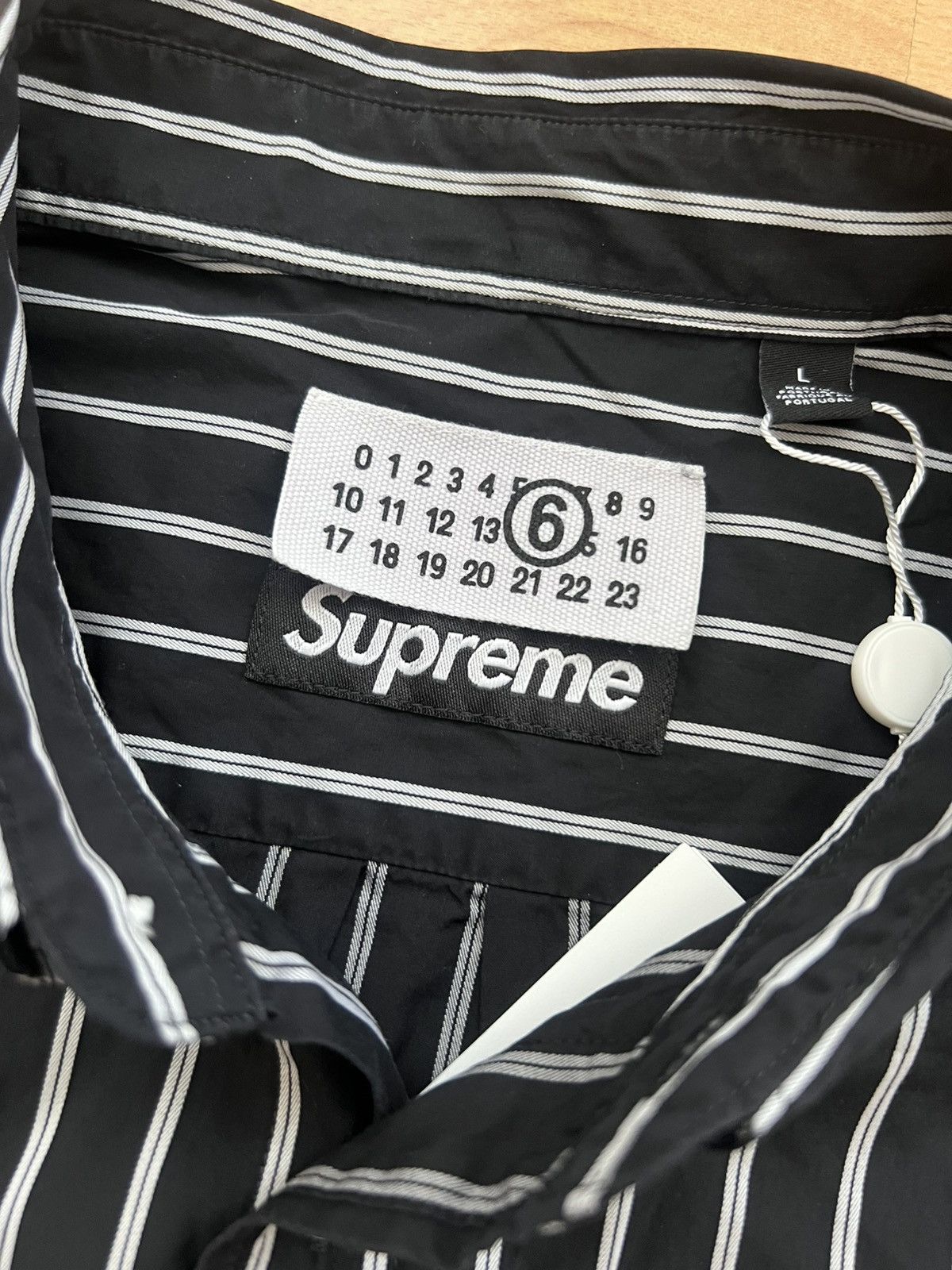 Maison Margiela × Supreme Supreme x Maison Margiela MM6 stripe shirt black large Size US L / EU 52-54 / 3 - 2 Thumbnail