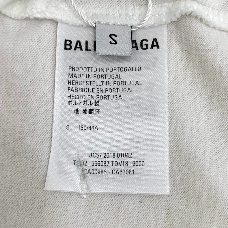Balenciaga Balenciaga White globe monogram printed cotton crew neck s Size S / US 4 / IT 40 - 6 Thumbnail