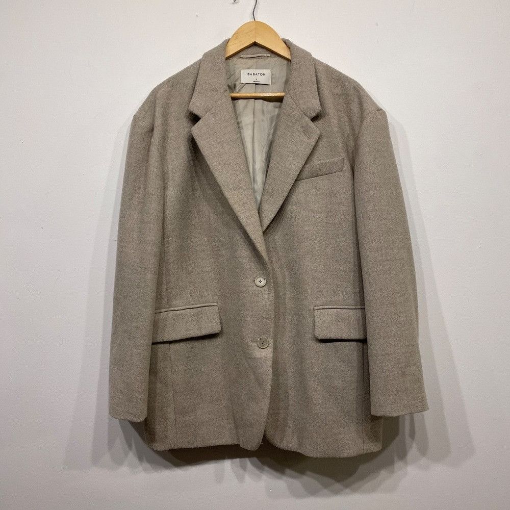 Aritzia Aritzia Babaton Oatmeal Single Breasted Oversized Vogue Blaz Size L / US 10 / IT 46 - 5 Thumbnail