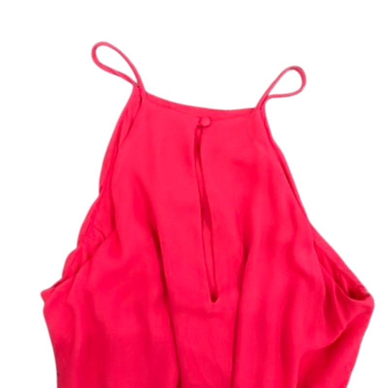 Krisa Smocked Halter Mini Dress in Coral, Size M
