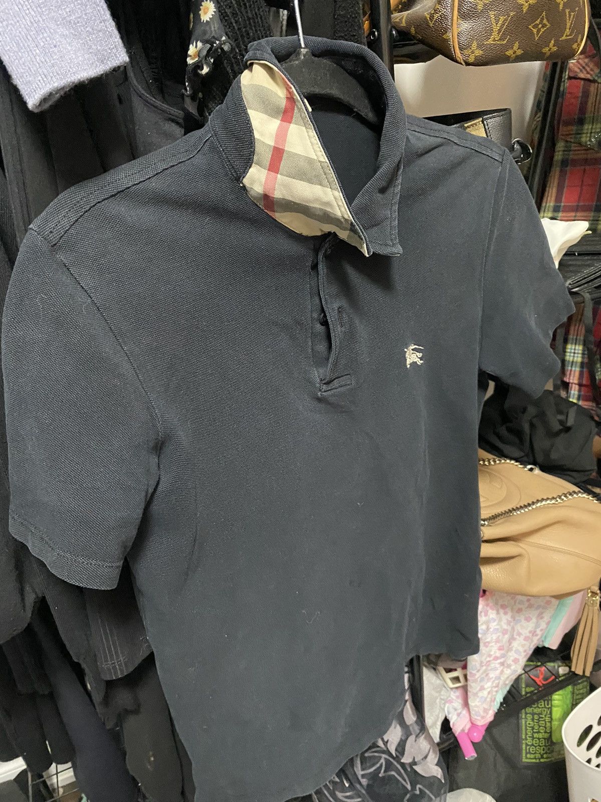 Burberry Vintage Black Burberry Men’s X-Small Polo Dress Shirt Size US XS / EU 42 / 0 - 2 Thumbnail