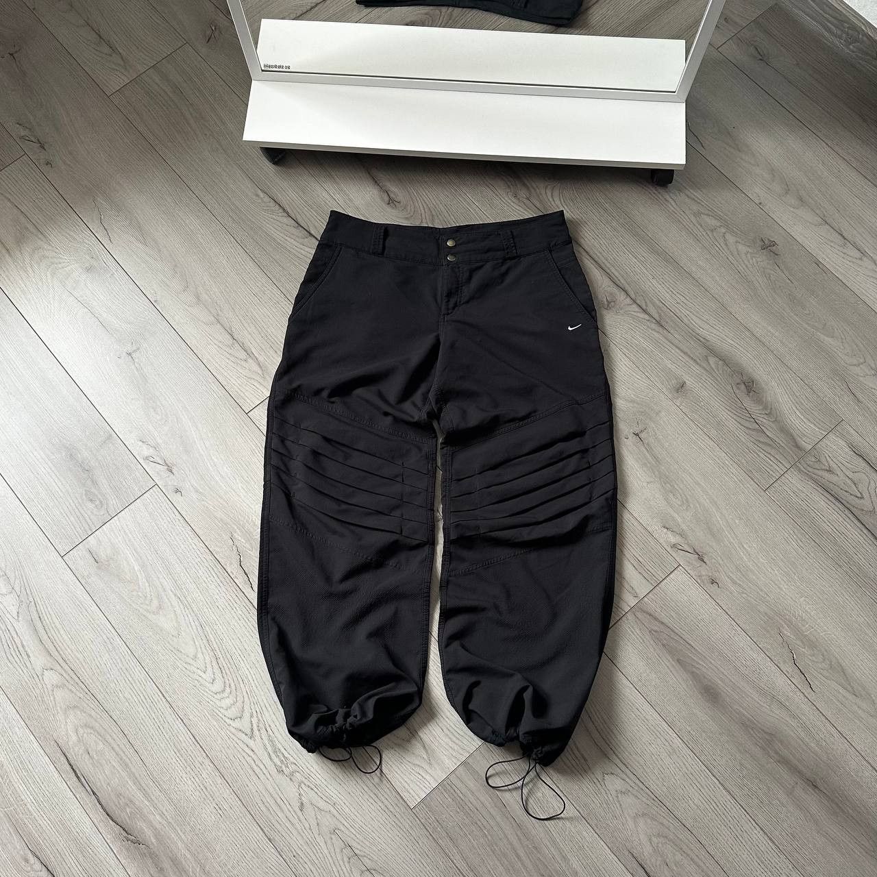 Nike × Vintage Nike y2k Vintage Drill Track Pants Baggy Boxy Swoosh Logo Size US 34 / EU 50 - 1 Thumbnail
