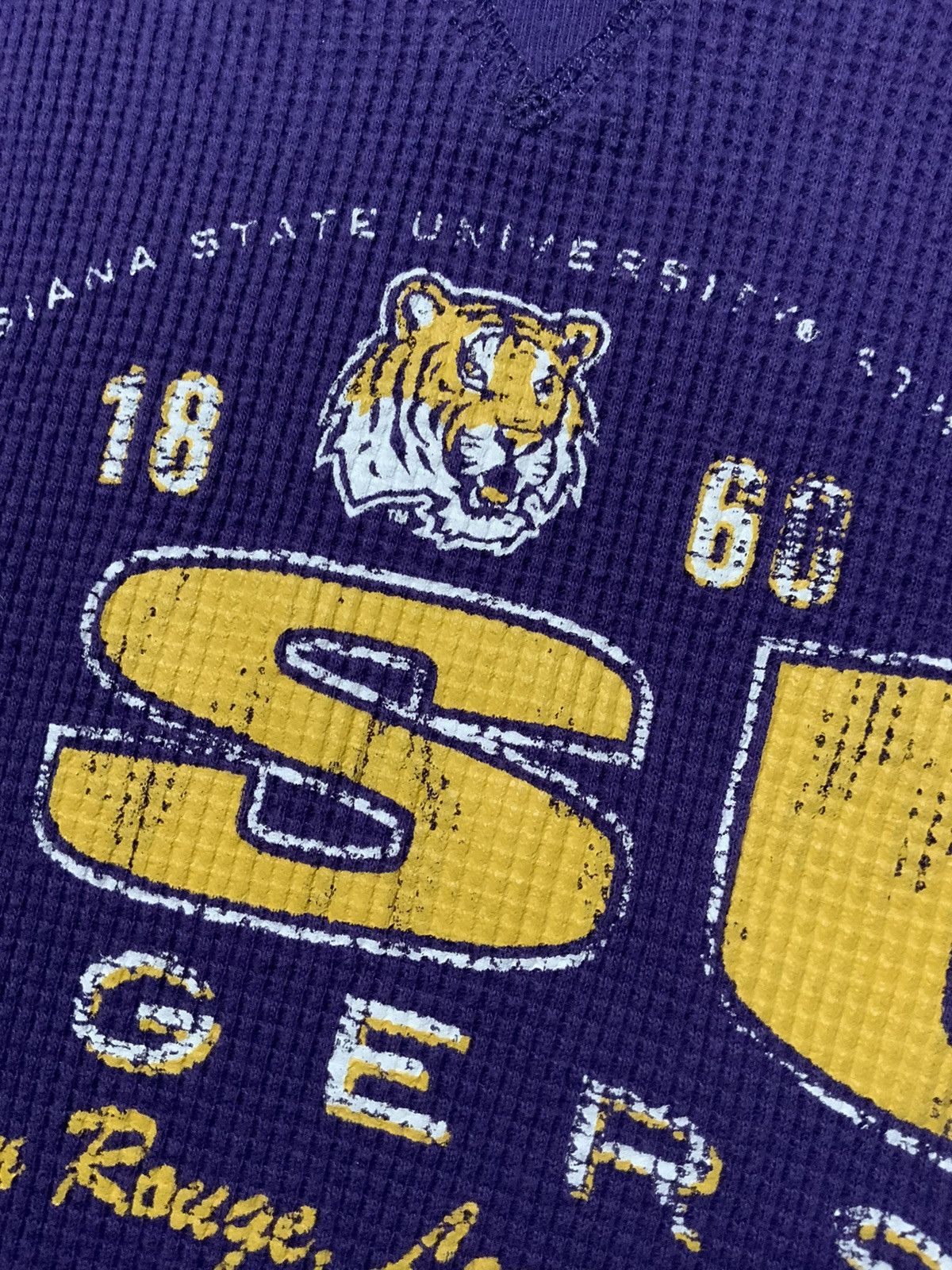 NCAA Louisiana State LSU Tigers Waffle Knit Thermal L/S Shirt Size US S / EU 44-46 / 1 - 6 Thumbnail