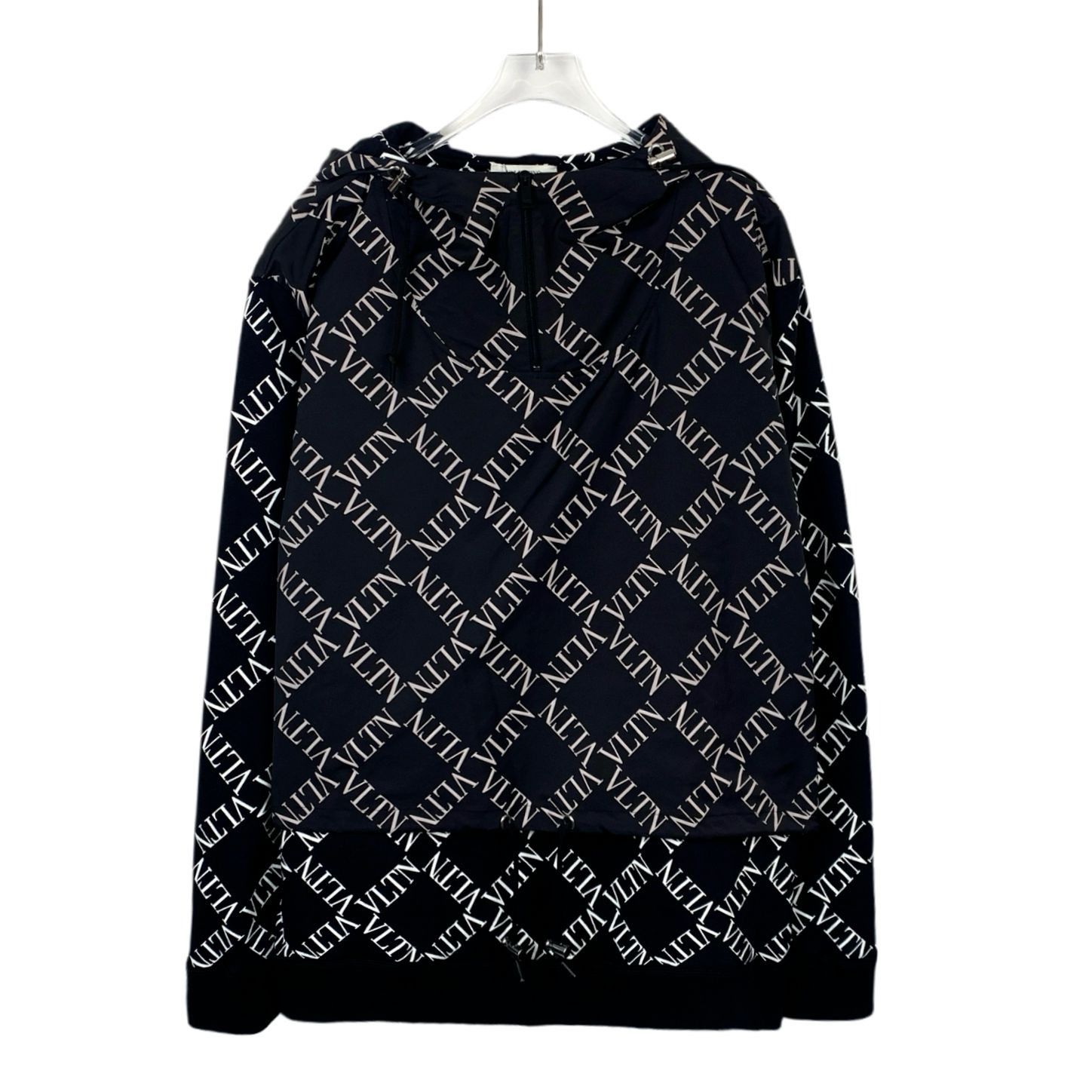 Valentino Valentino Black Logo Print Hooded Half-Zip Sweatshirt (Size Size US M / EU 48-50 / 2 - 1 Thumbnail