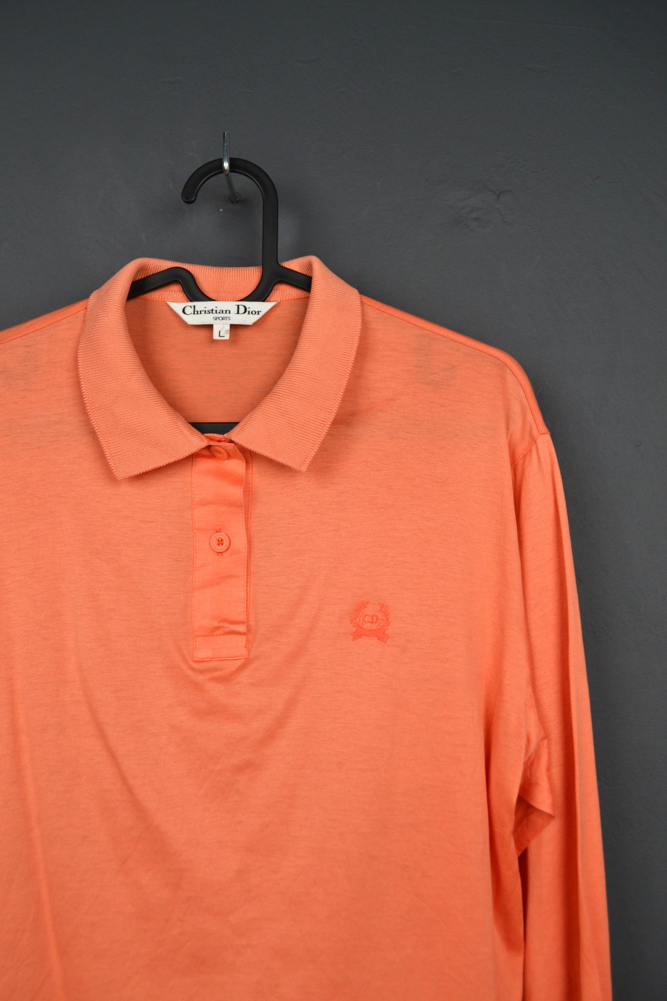 Dior Christian Dior Peach Cotton Cropped Vintage Polo Shirt L Size L / US 10 / IT 46 - 3 Thumbnail
