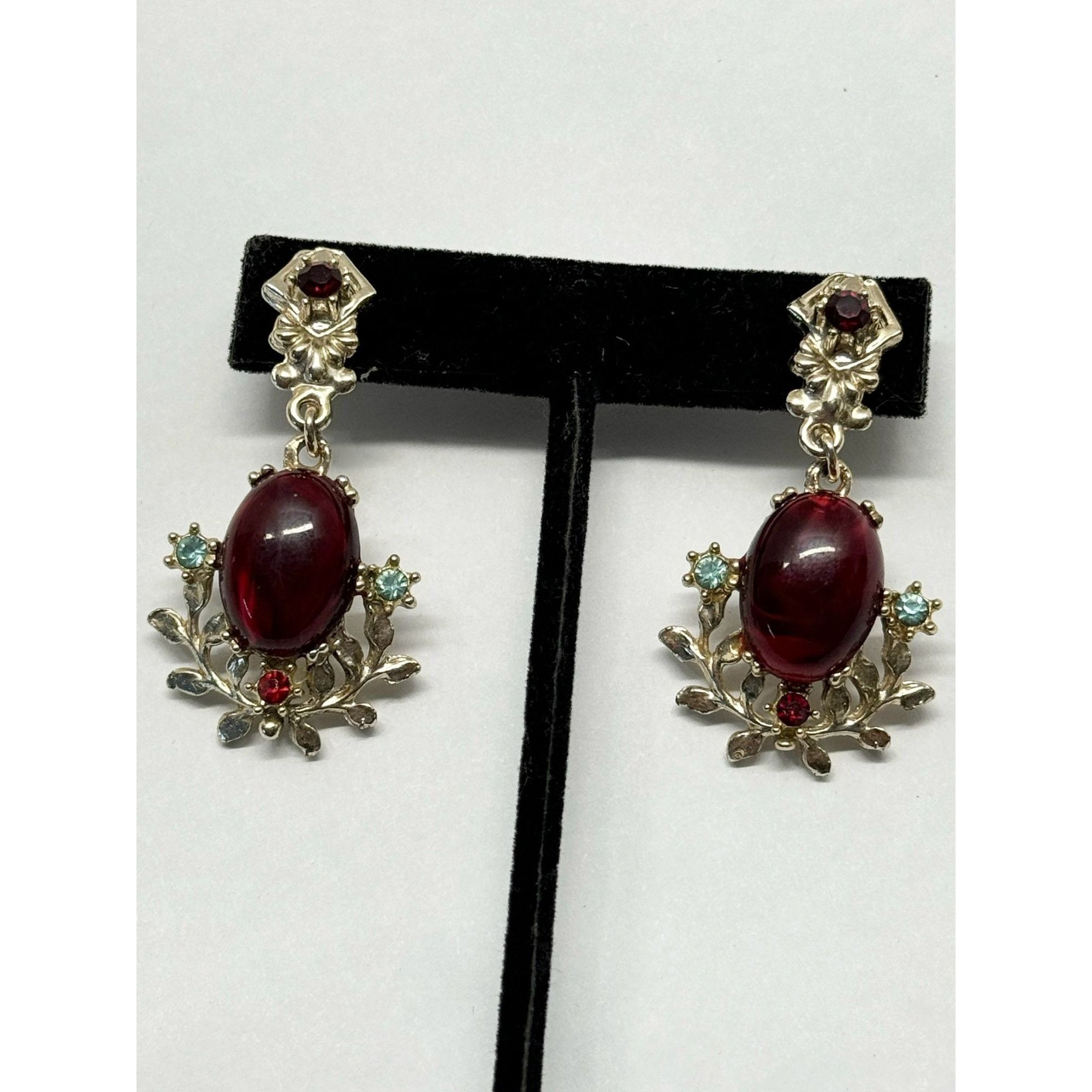 Vintage Vintage red rhinestone dangle earrings Size ONE SIZE - 2 Thumbnail