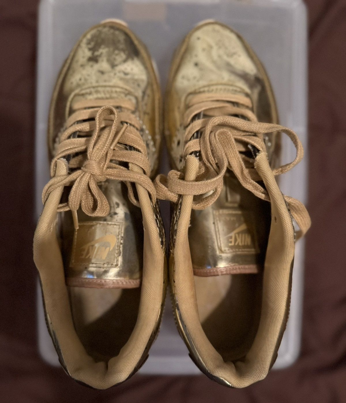 Nike Nike Air Max 90 Metallic Liquid Gold Size US 10 / EU 43 - 6 Thumbnail