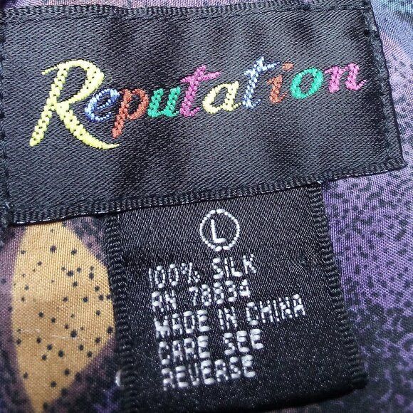 Vintage Vintage Reputation Abstract Geometric Silk Button Shirt Size US L / EU 52-54 / 3 - 3 Thumbnail