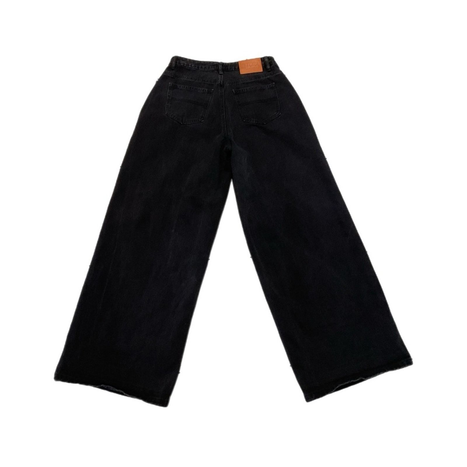 PRINCESS POLLY Princess Polly Black Wide Leg Jeans Size 27" / US 4 / IT 40 - 2 Thumbnail