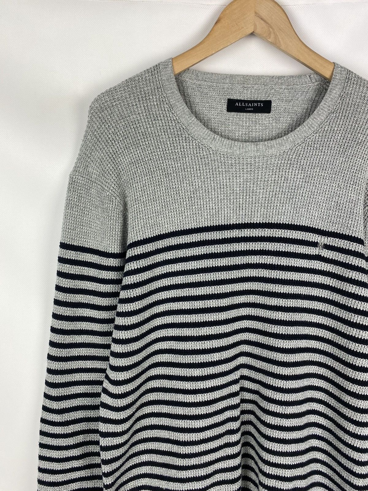 Allsaints × Japanese Brand Allsaints Trias Breton Crew Neck striped sweater pullover Size US L / EU 52-54 / 3 - 4 Thumbnail