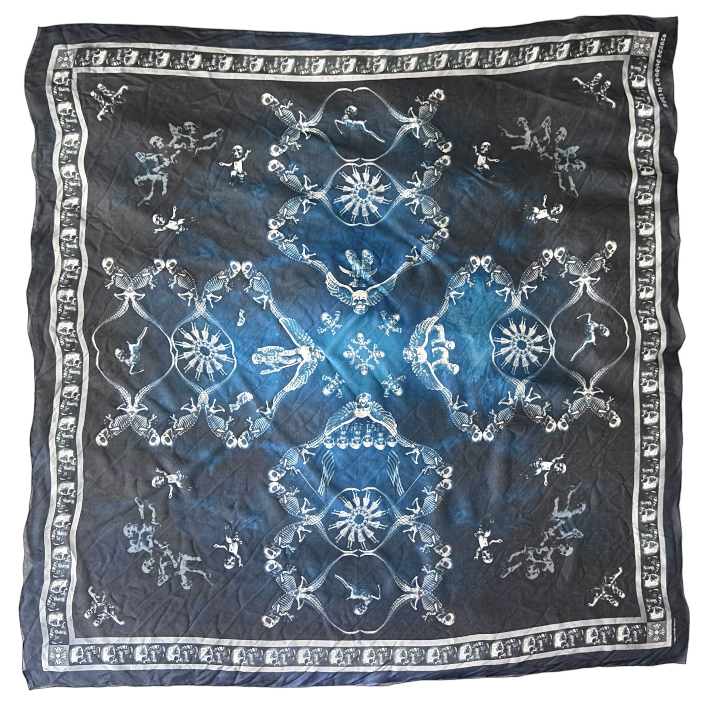 Chrome Hearts *RARE* Chrome Hearts Foti Skull Silk Scarf