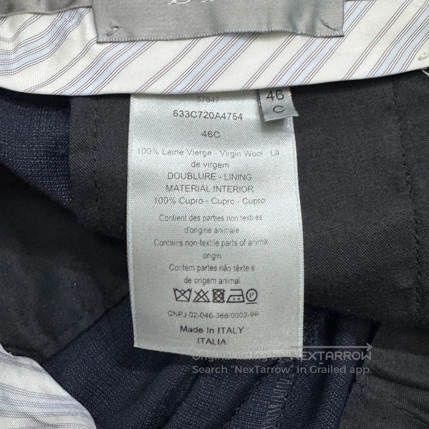 Dior Blue Straight-Leg Pants Size 30. Size US 30 / EU 46 - 3 Thumbnail