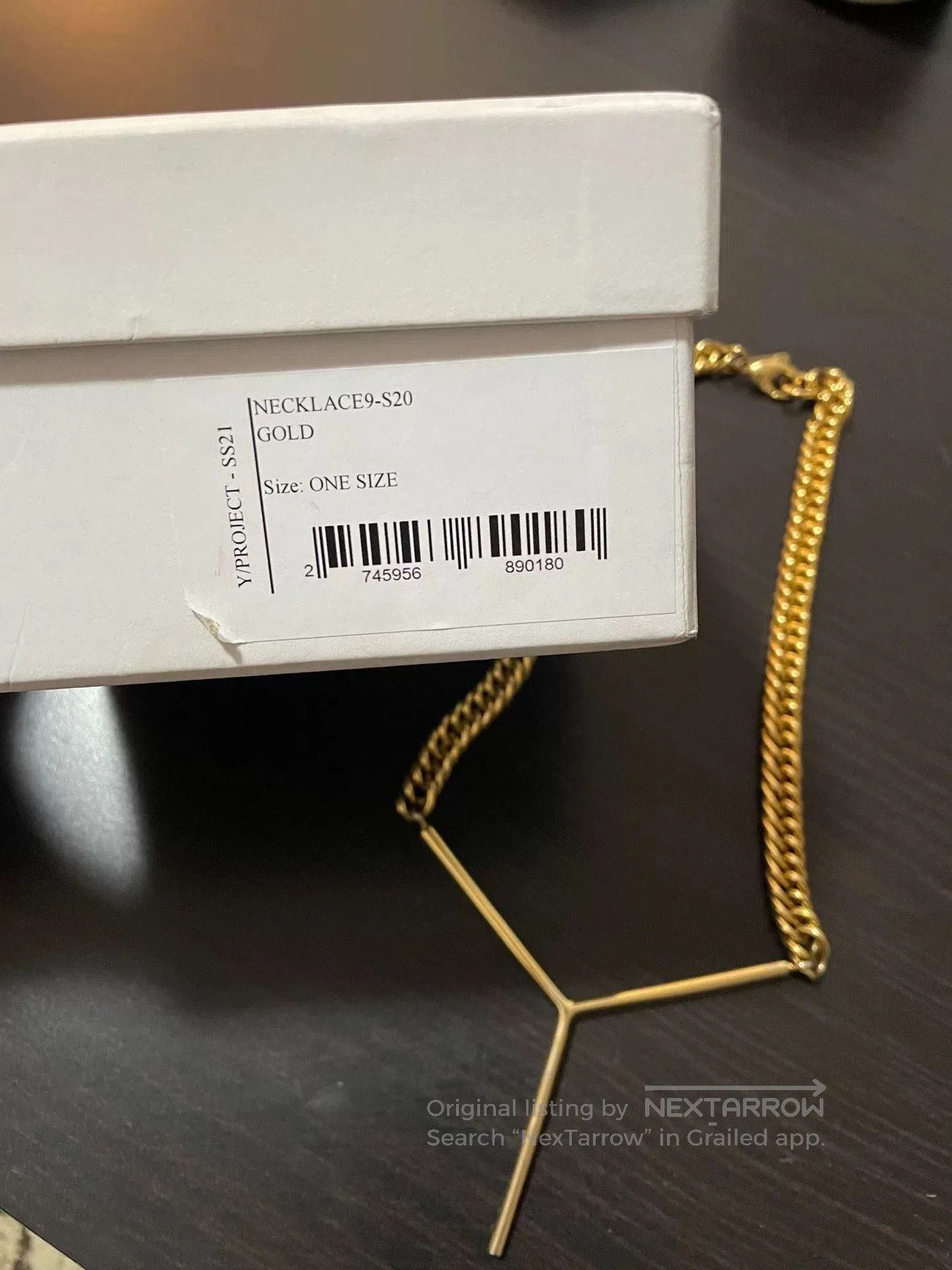 Y/Project Y Project Gold Y Logo Thick Necklace. Size ONE SIZE - 5 Thumbnail