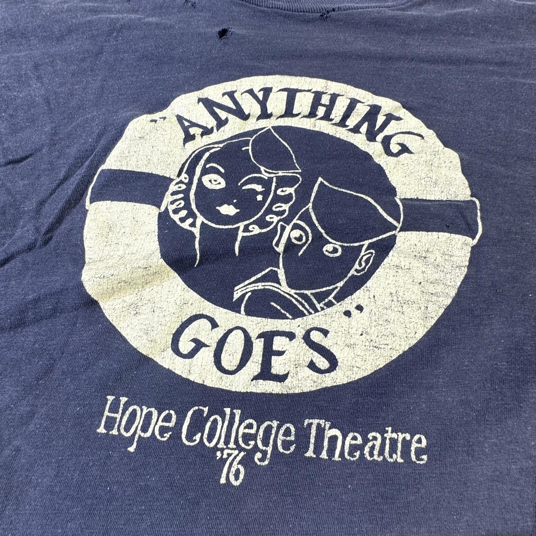 Hope VINTAGE Hope College Theatre Musical T-Shirt Men's Medium Blue 70s 1976 Graphic Print Size US L / EU 52-54 / 3 - 2 Thumbnail
