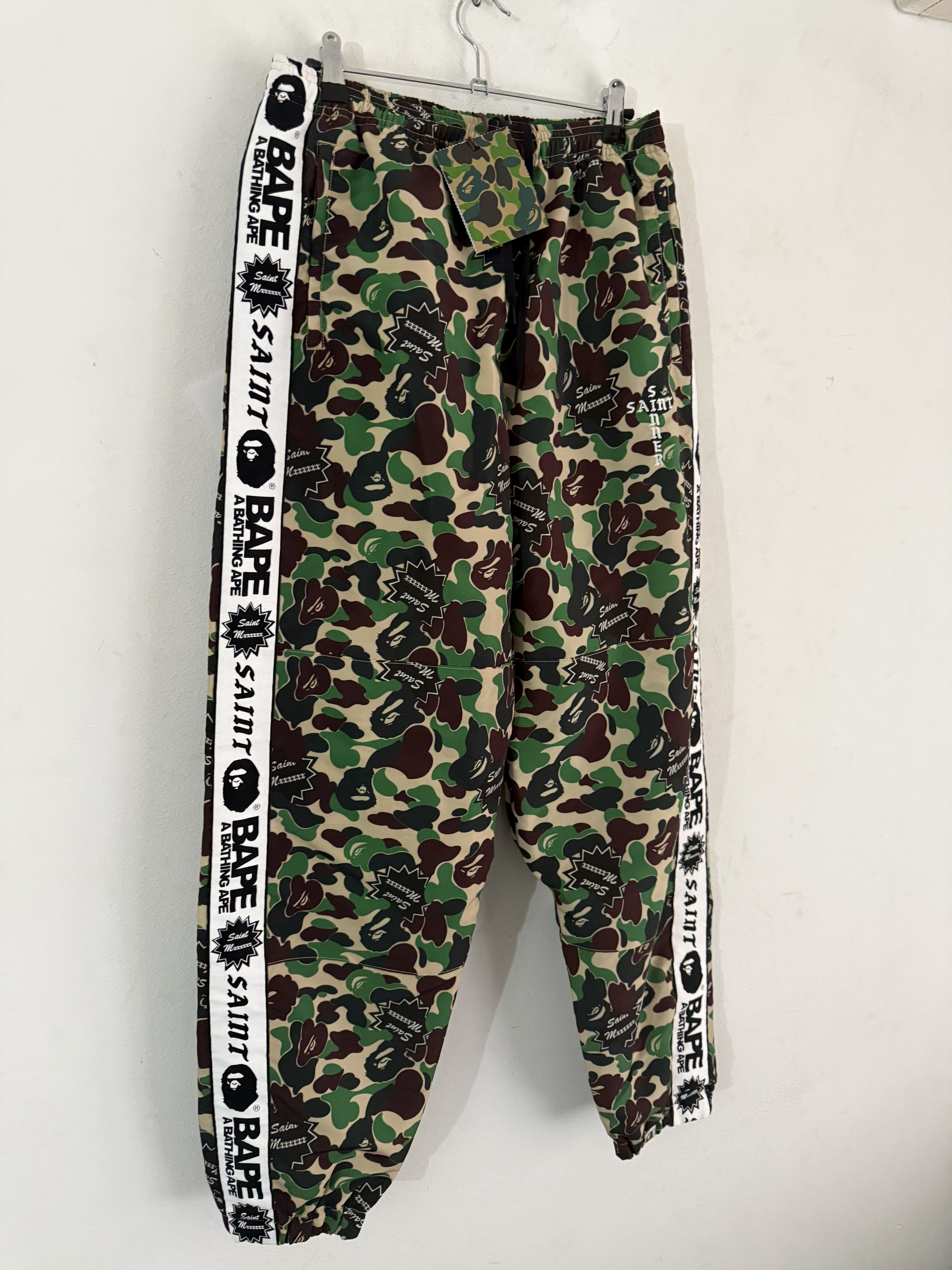 Bape × Saint Michael A BATHING APEx SAINT Mxxxxxx STAPE Track Pants Camo Size US 31 - 3 Thumbnail