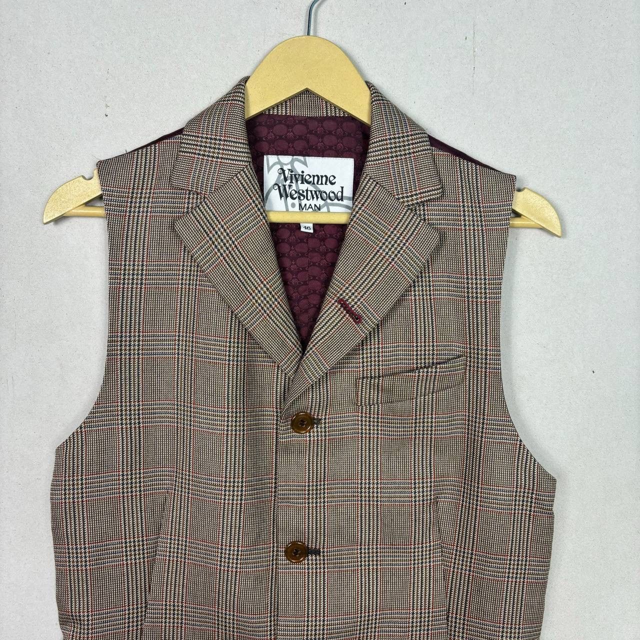 Vivienne Westwood Vivienne Westwood Man Brown Check Vest Size US S / EU 44-46 / 1 - 3 Thumbnail